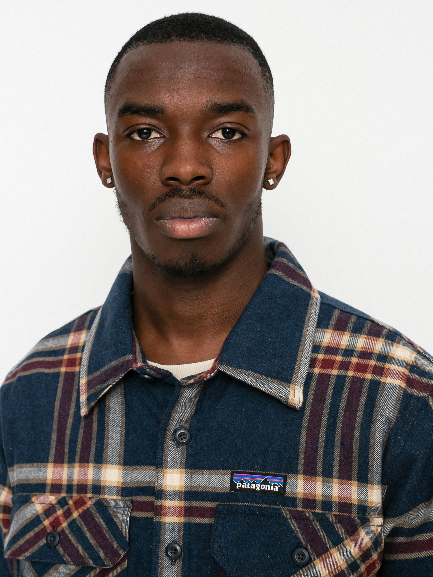 Patagonia Insulated Organic Cotton Fjord Flannel Jacket (growlers plaid/smolder blue)