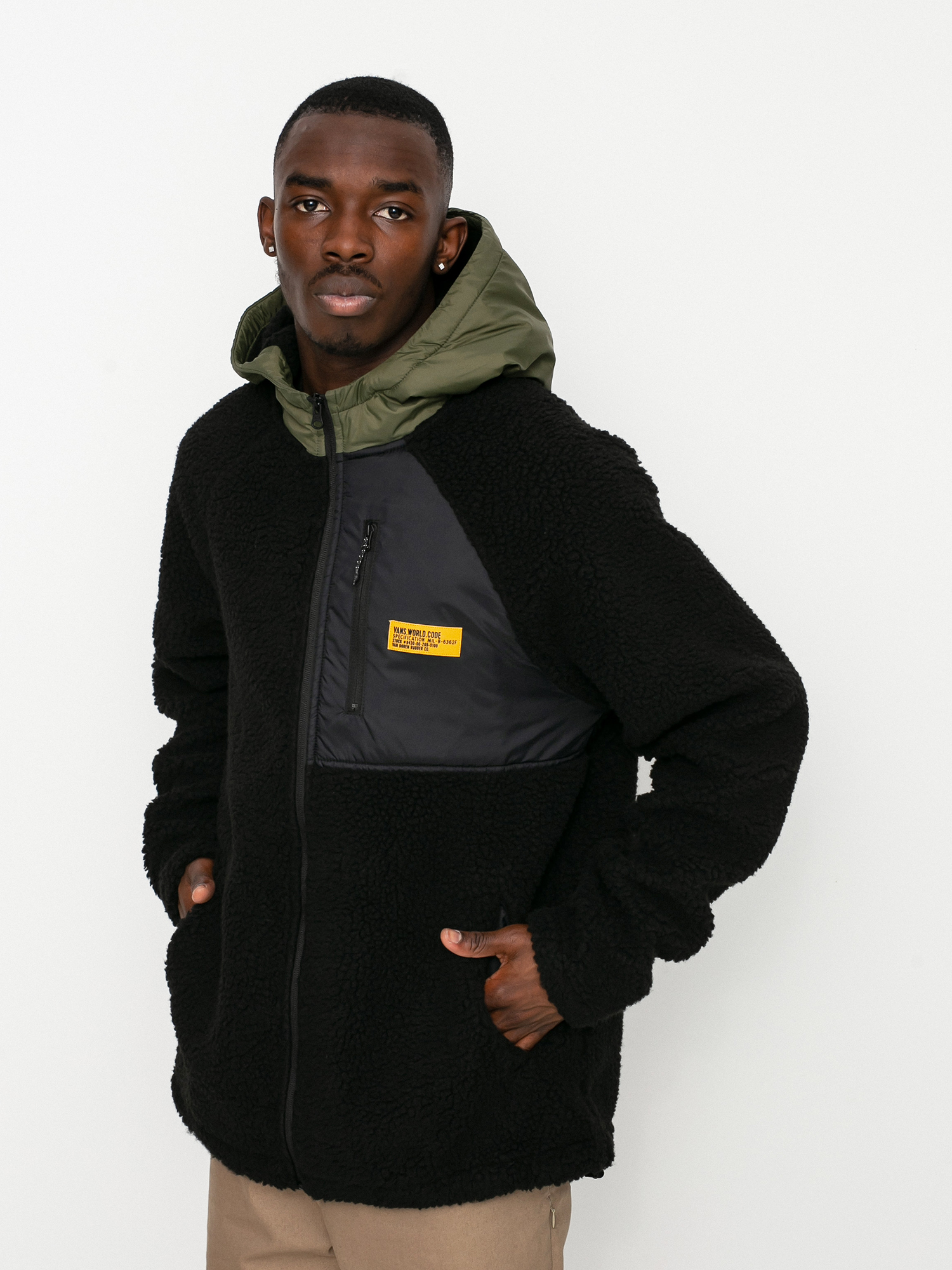 Vans World Code Sherpa FZ Sweatshirt (black/grape leaf)