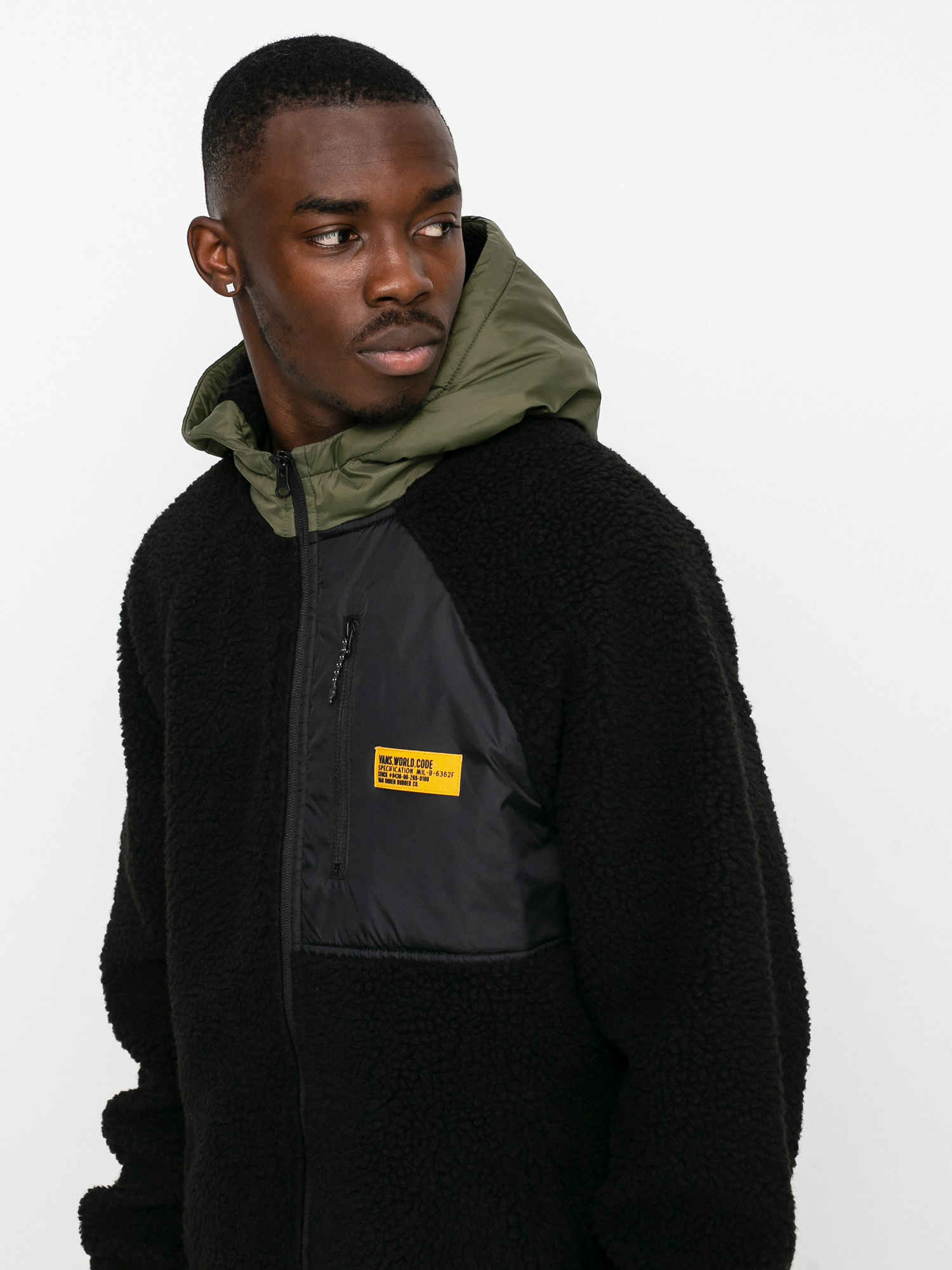 Vans World Code Sherpa FZ Sweatshirt (black/grape leaf)