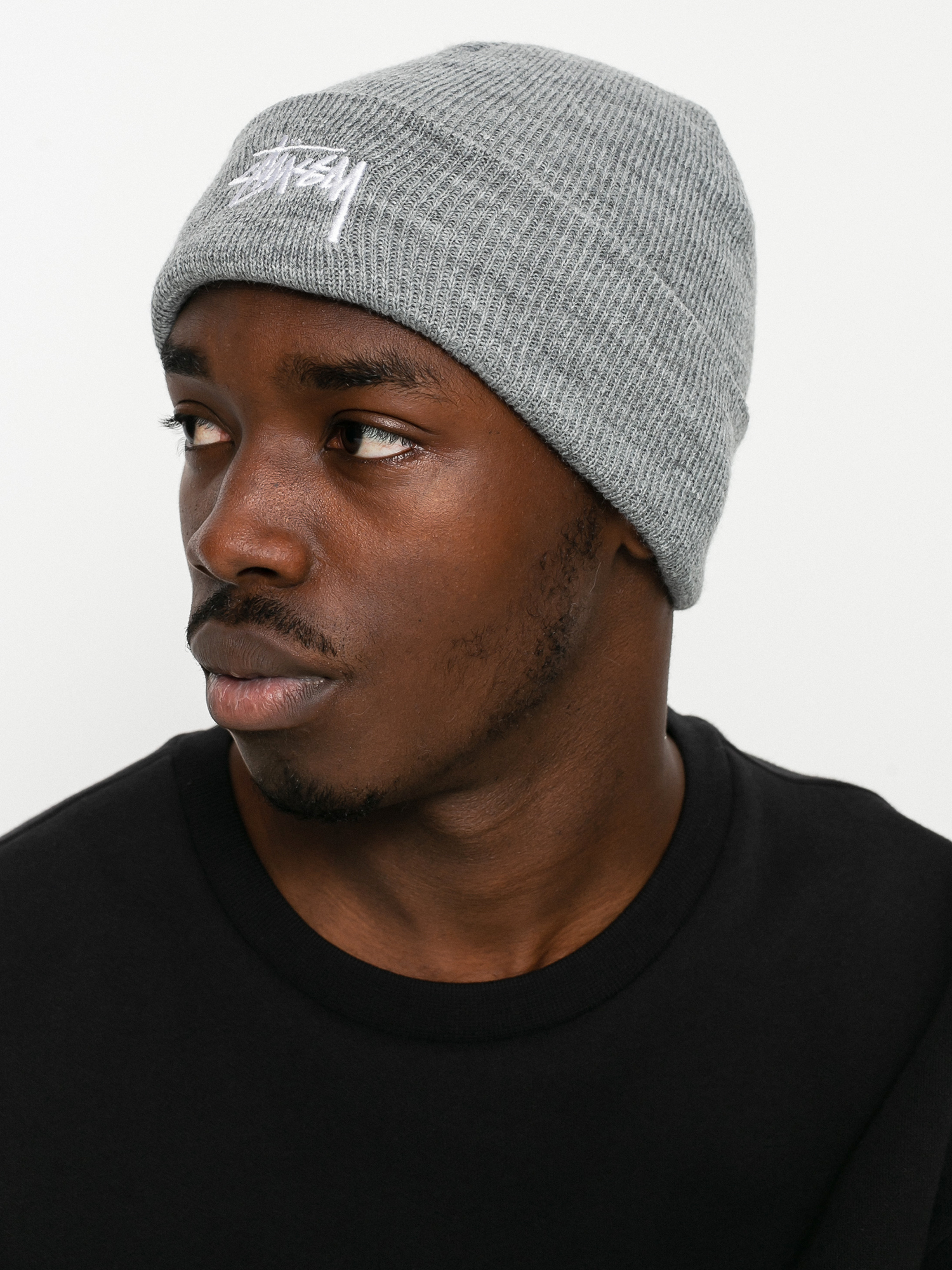 Stussy Stock Cuff Beanie (grey heather)