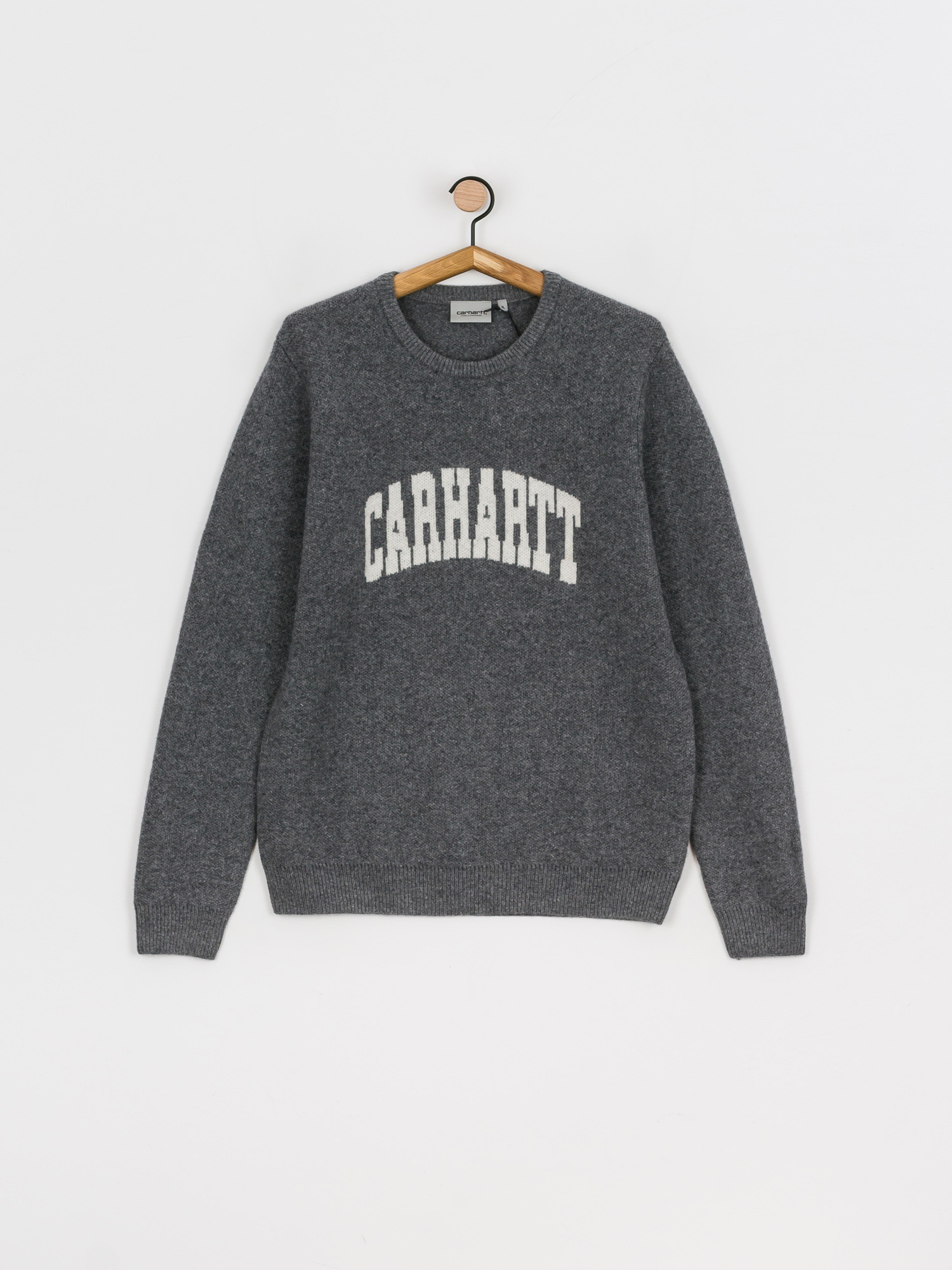 Carhartt WIP Sweter University Script Sweatshirt (dark grey heather/wax)