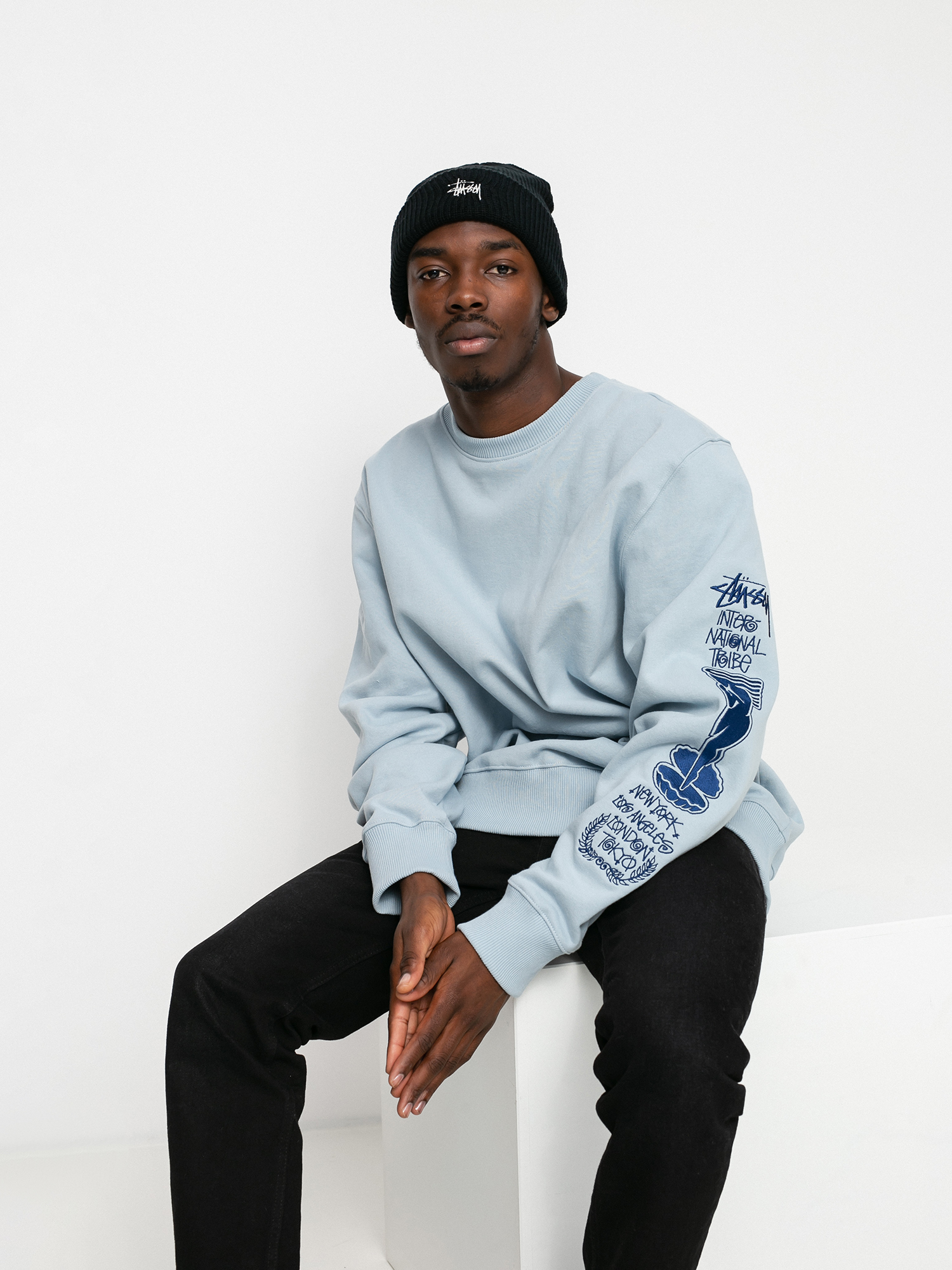 Stussy Venus App. Crew Sweatshirt - blue (steel)