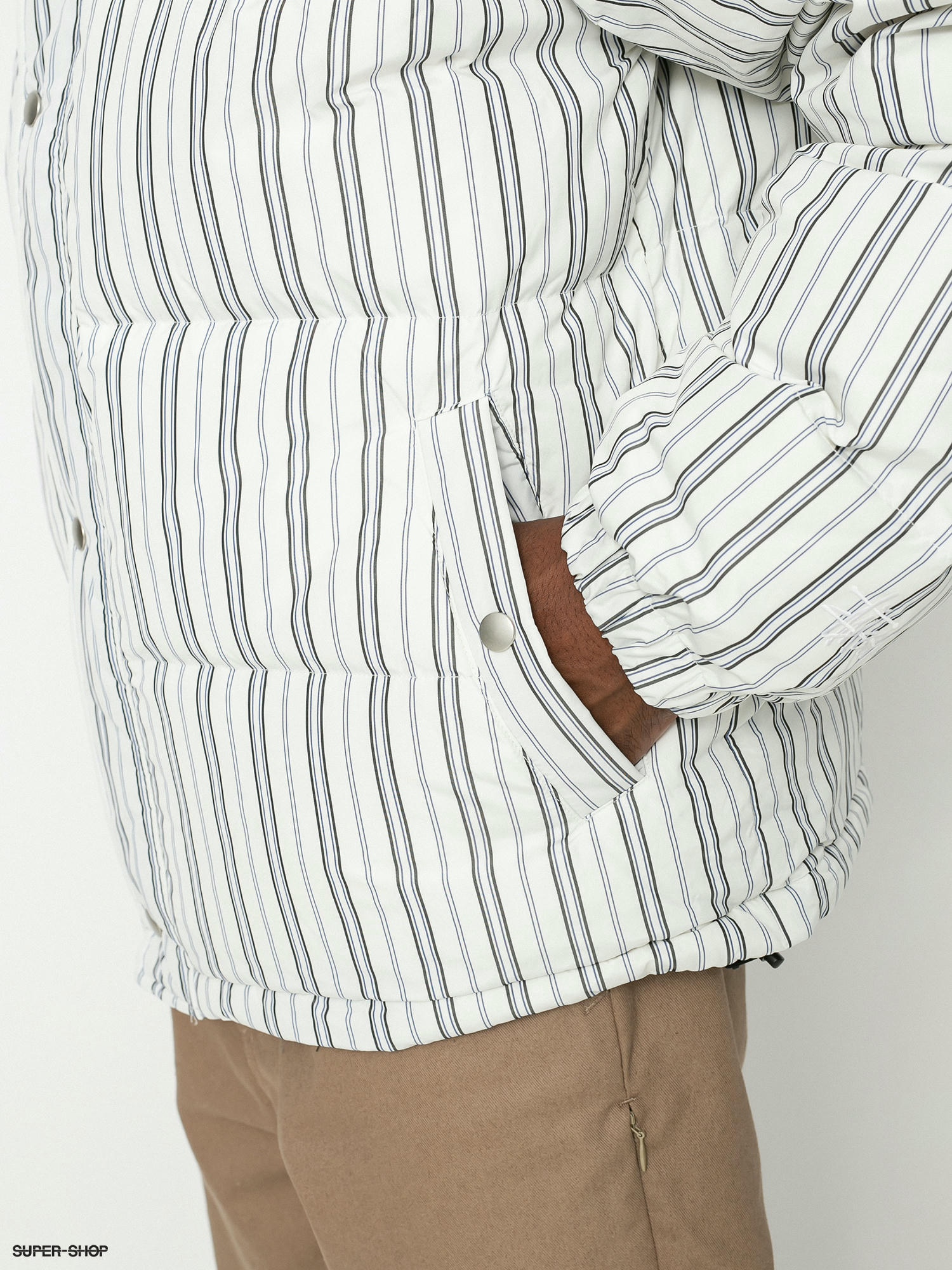 Stussy Stripe Down Puffer Jacket (bone)