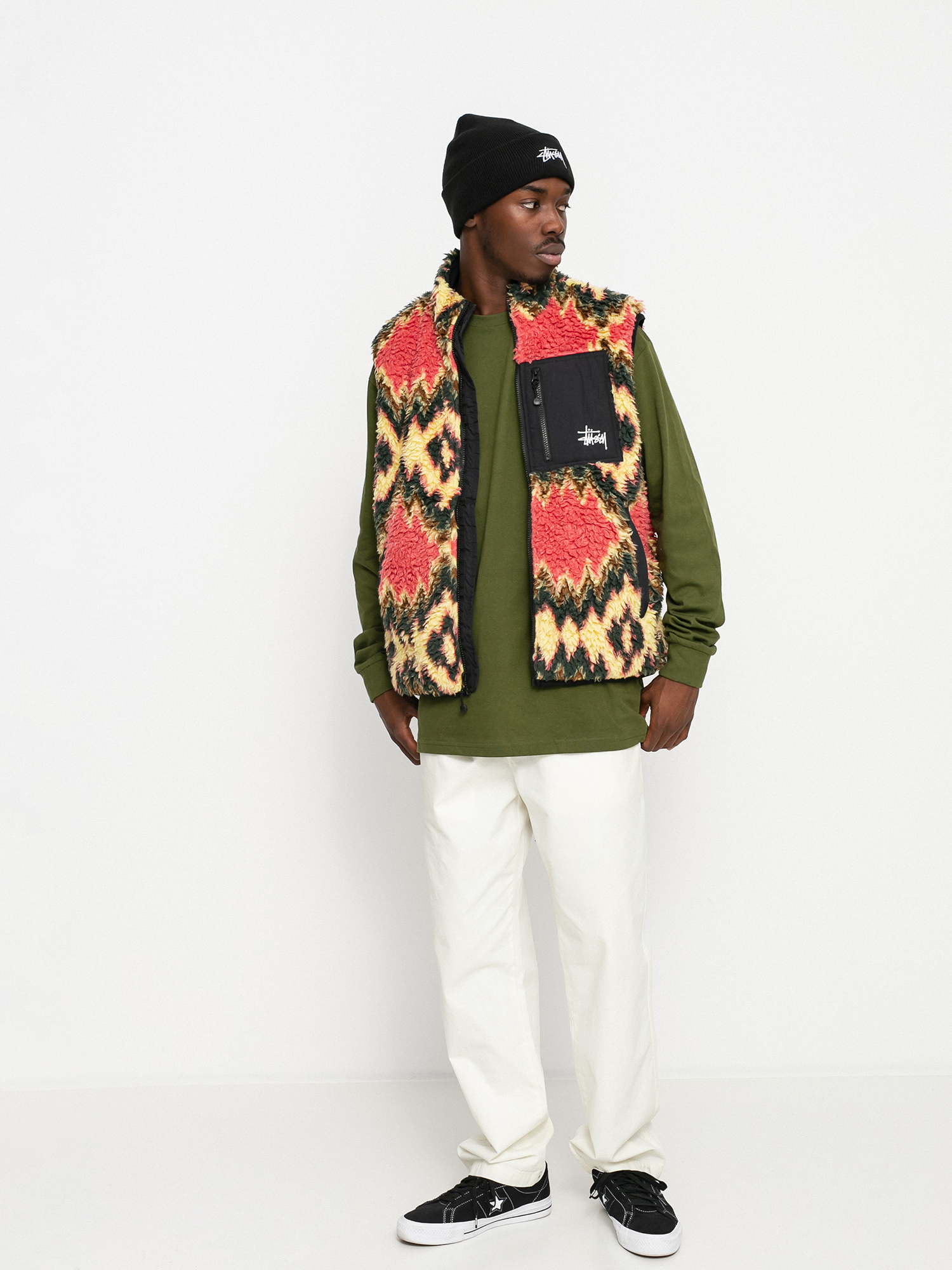 Stussy Fillmore Sherpa Weste (mustard)