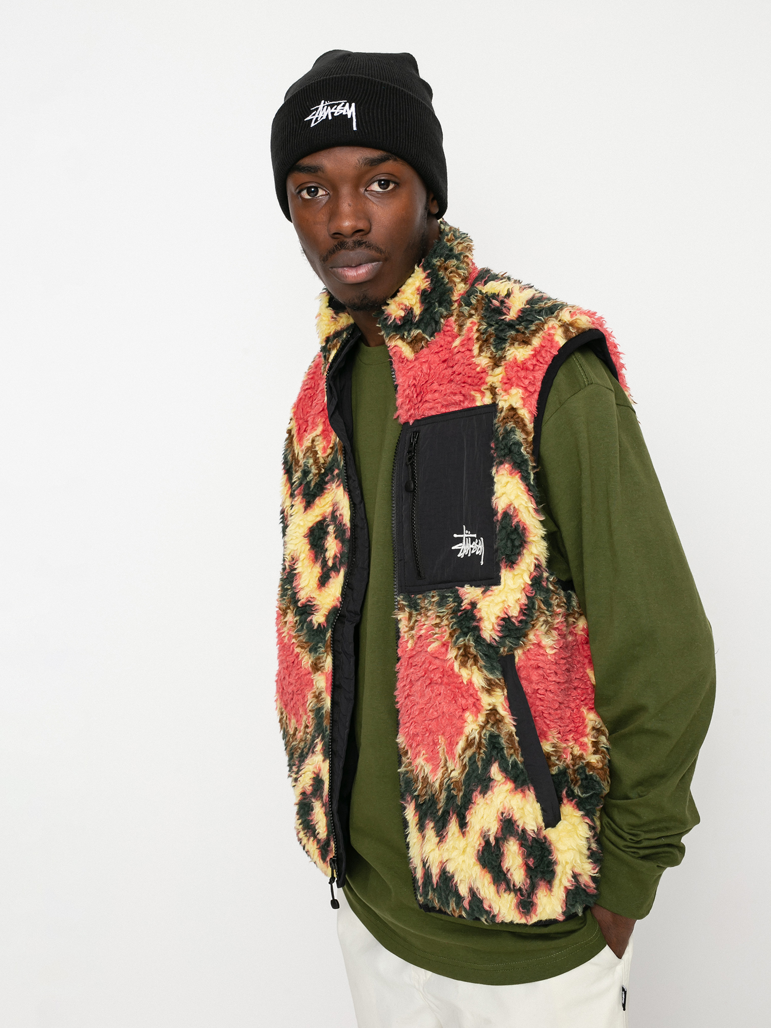 Stussy Fillmore Sherpa Weste (mustard)