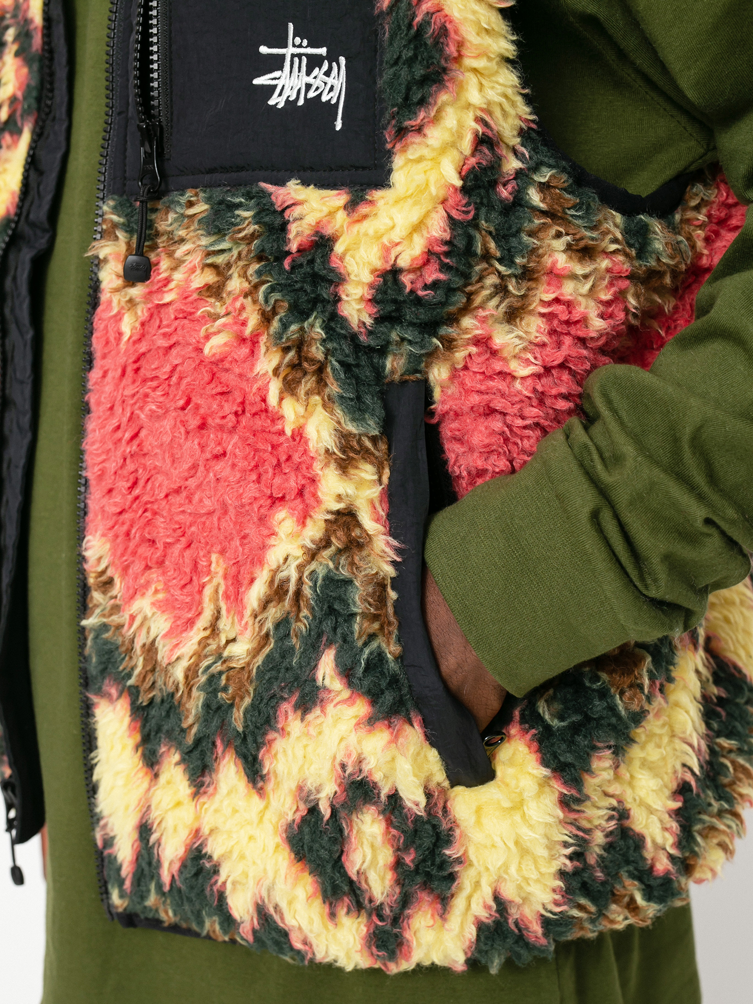 Stussy Fillmore Sherpa Weste (mustard)