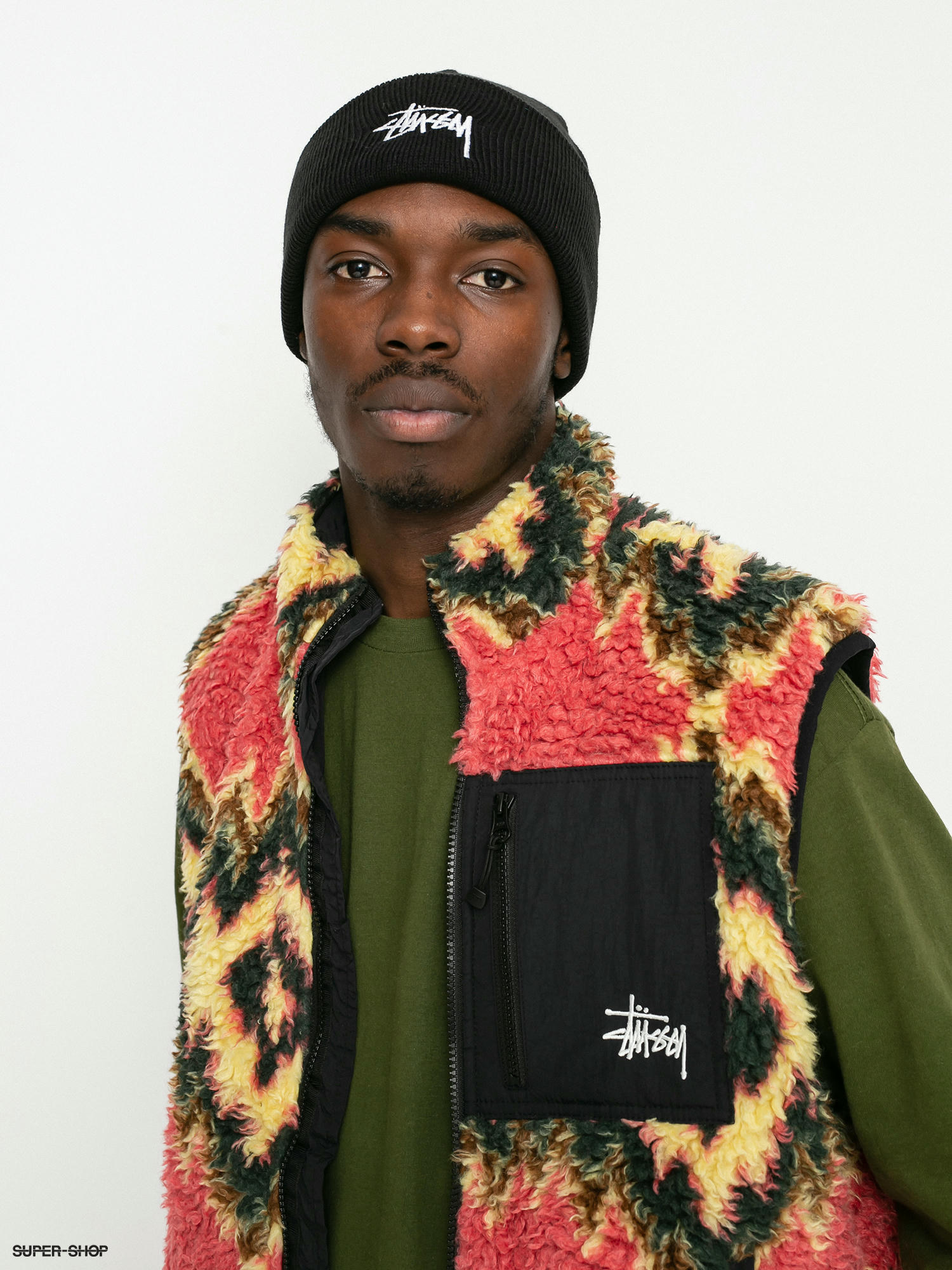 Stussy Fillmore Sherpa Vest (mustard)