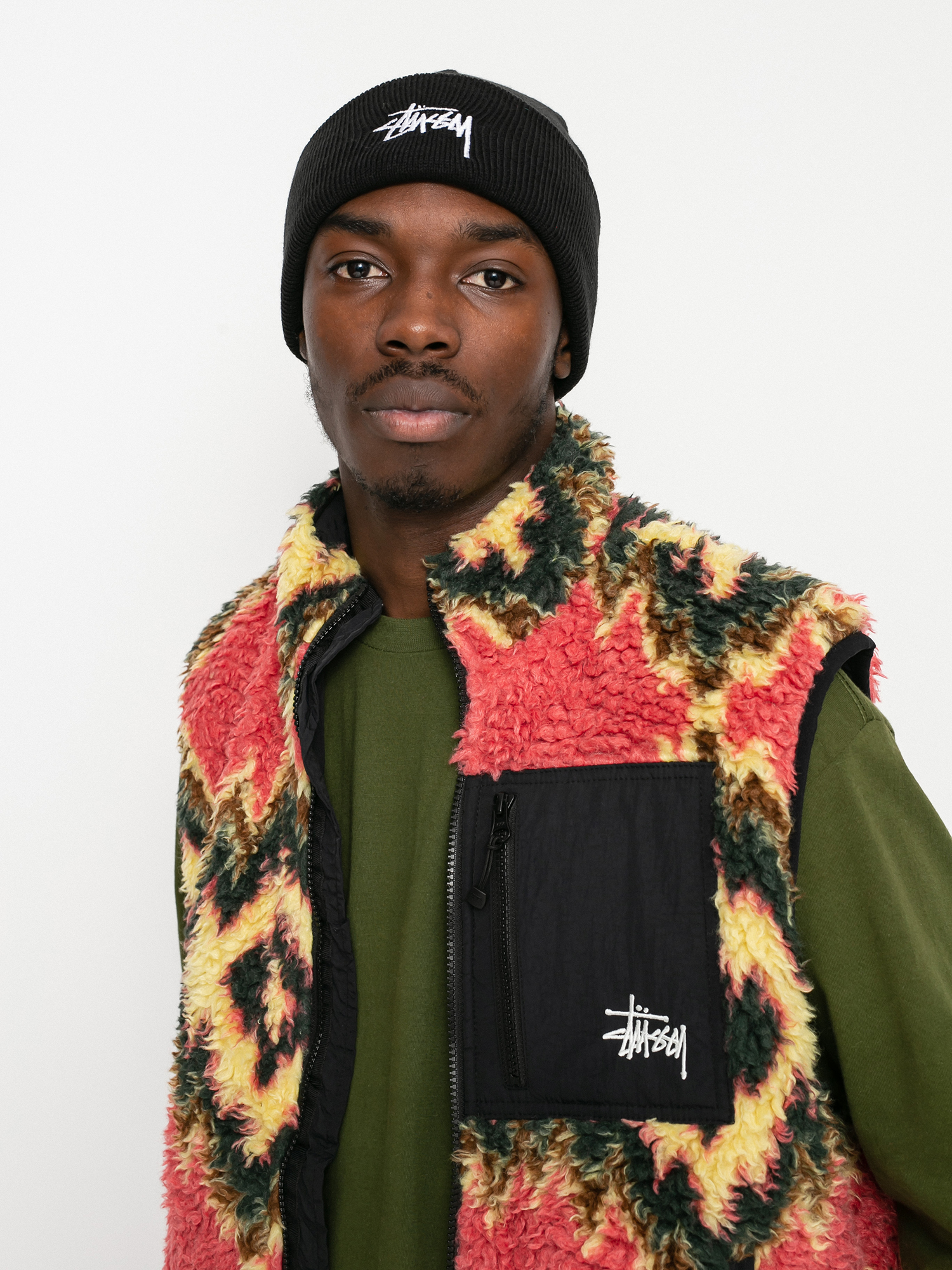 Stussy Fillmore Sherpa Weste (mustard)