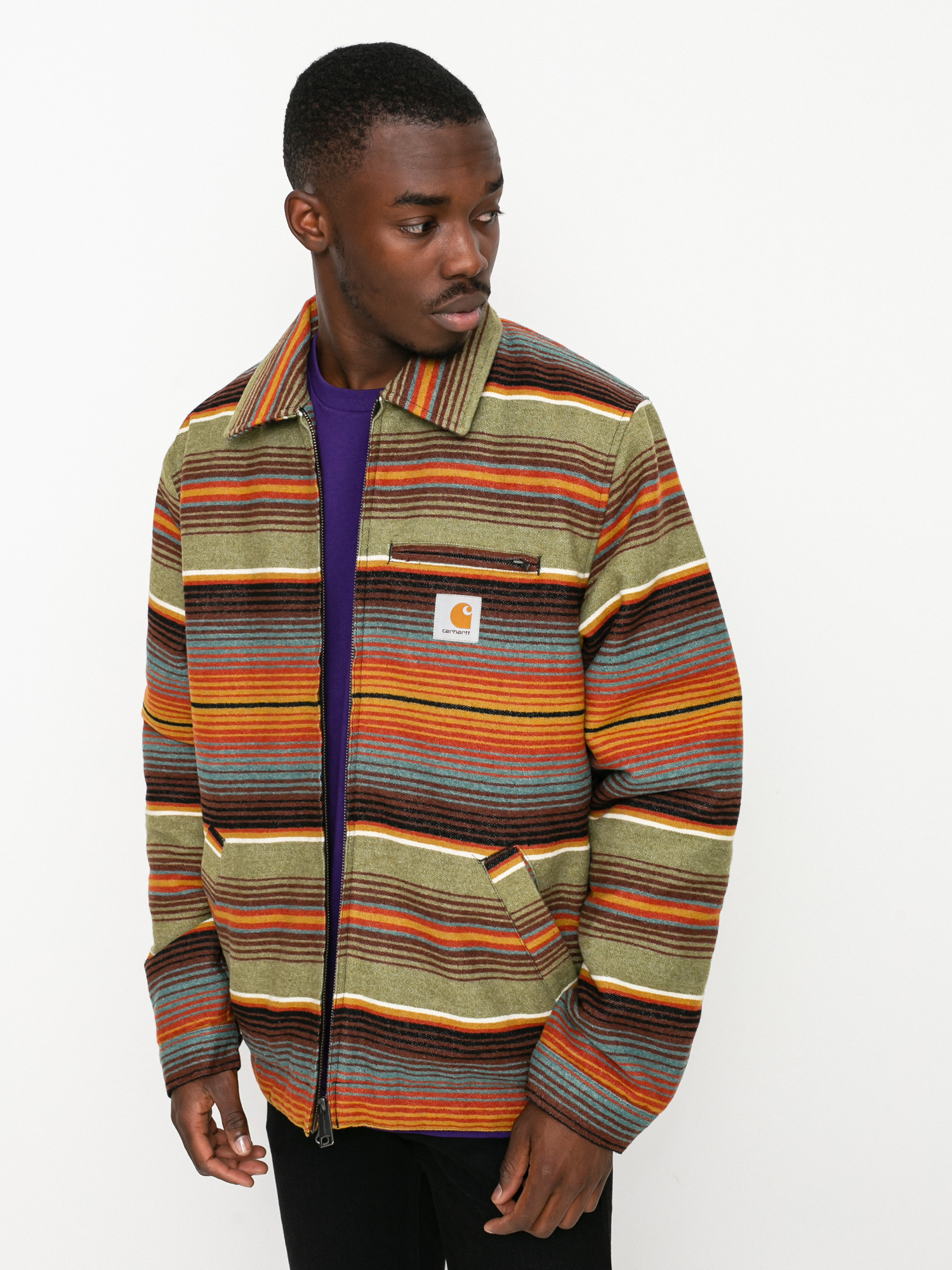 Carhartt WIP Detroit Tuscon Jacket (tuscon stripe dollar green)