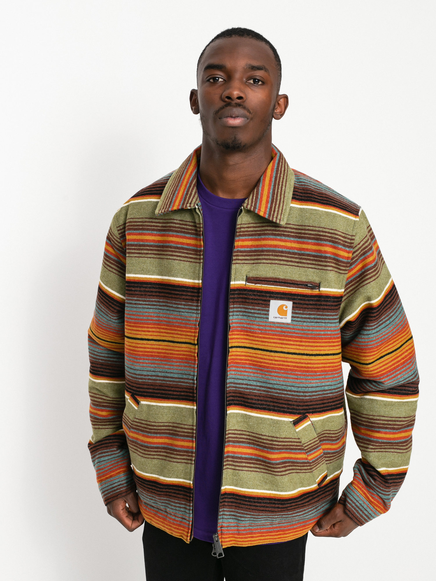 Carhartt WIP Detroit Tuscon Jacket (tuscon stripe dollar green)