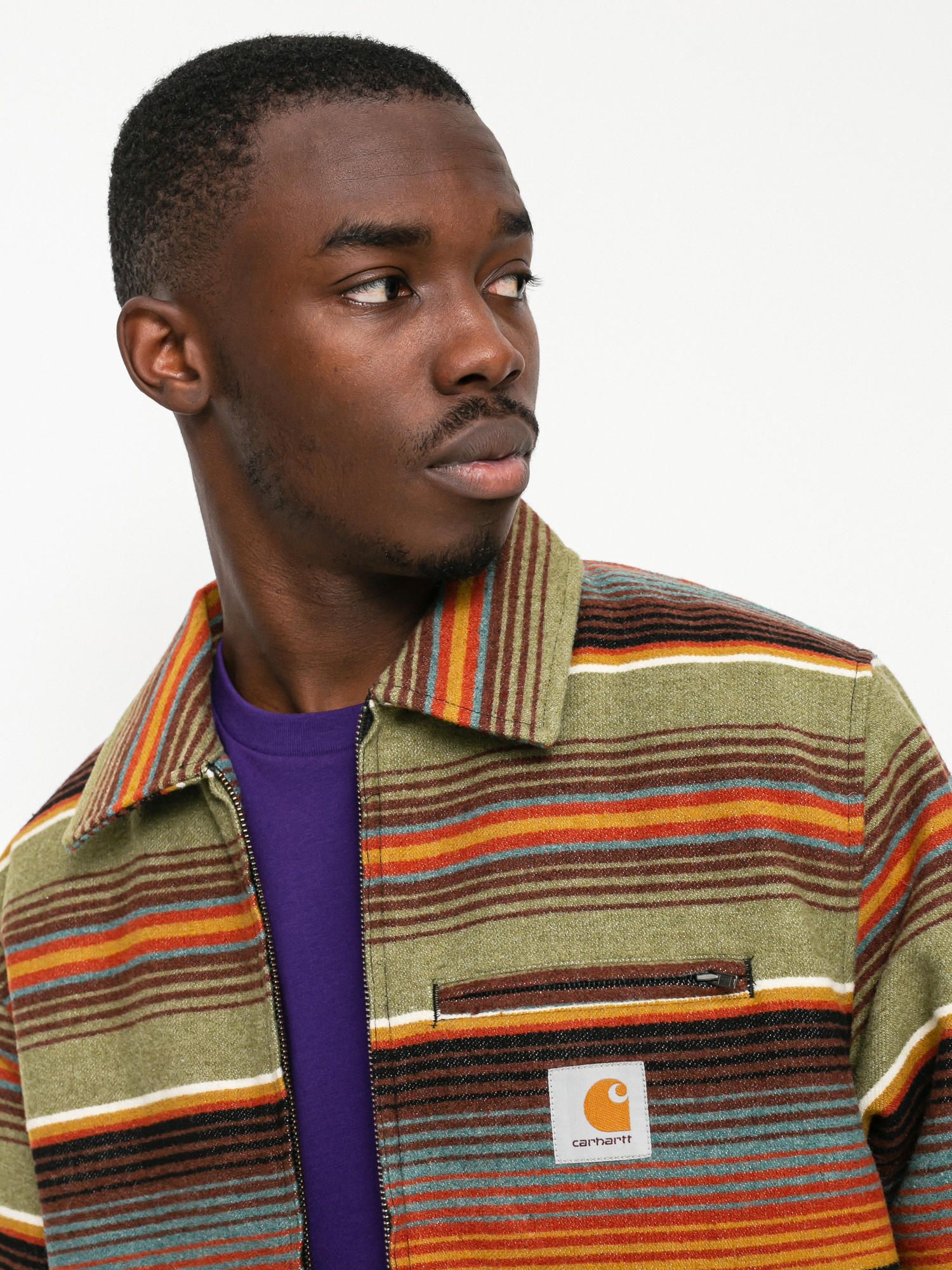 Carhartt WIP Detroit Tuscon Jacket (tuscon stripe dollar green)