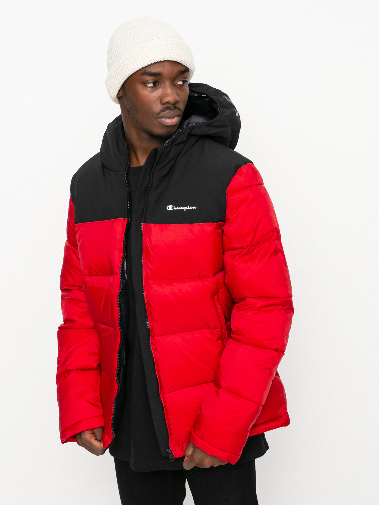 Champion Legacy Hooded Jacket 216652 Jacke Rot htr nbk