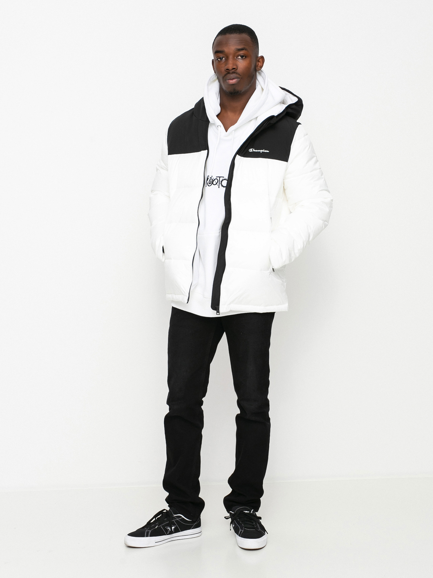 Champion Legacy Hooded Jacket 216652 Jacke (wht/nbk)