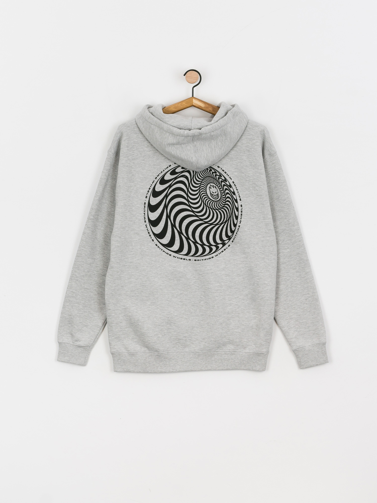 Spitfire Skewed Classic HD Hoodie (grey heather w/black prints)