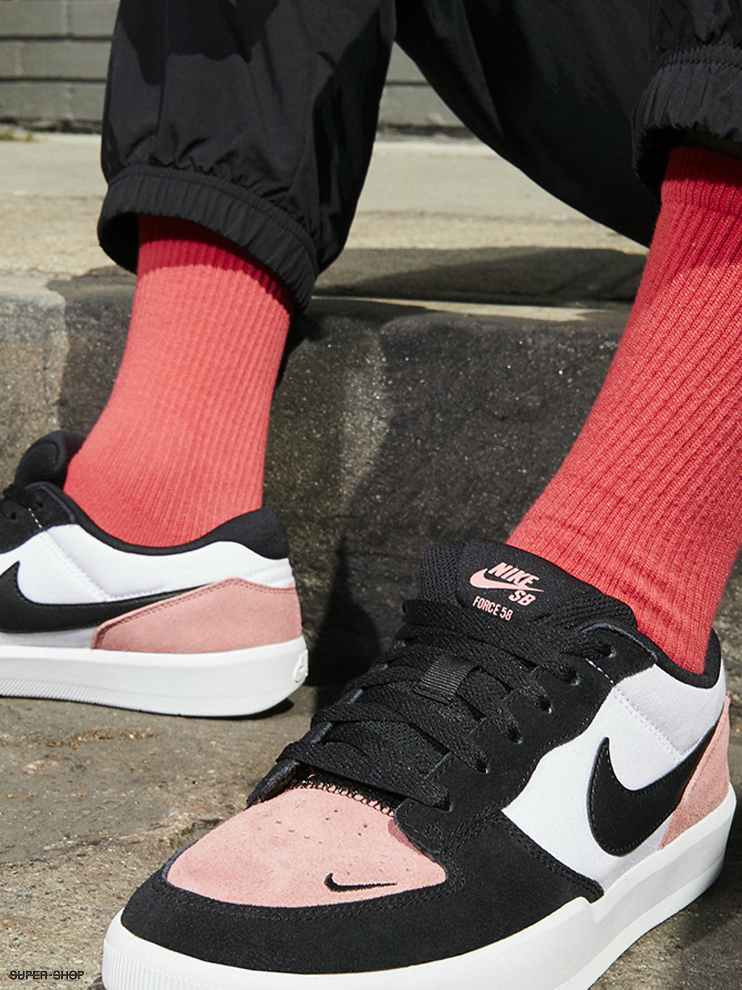 Nike SB Force 58 Shoes (pink salt/black white black)