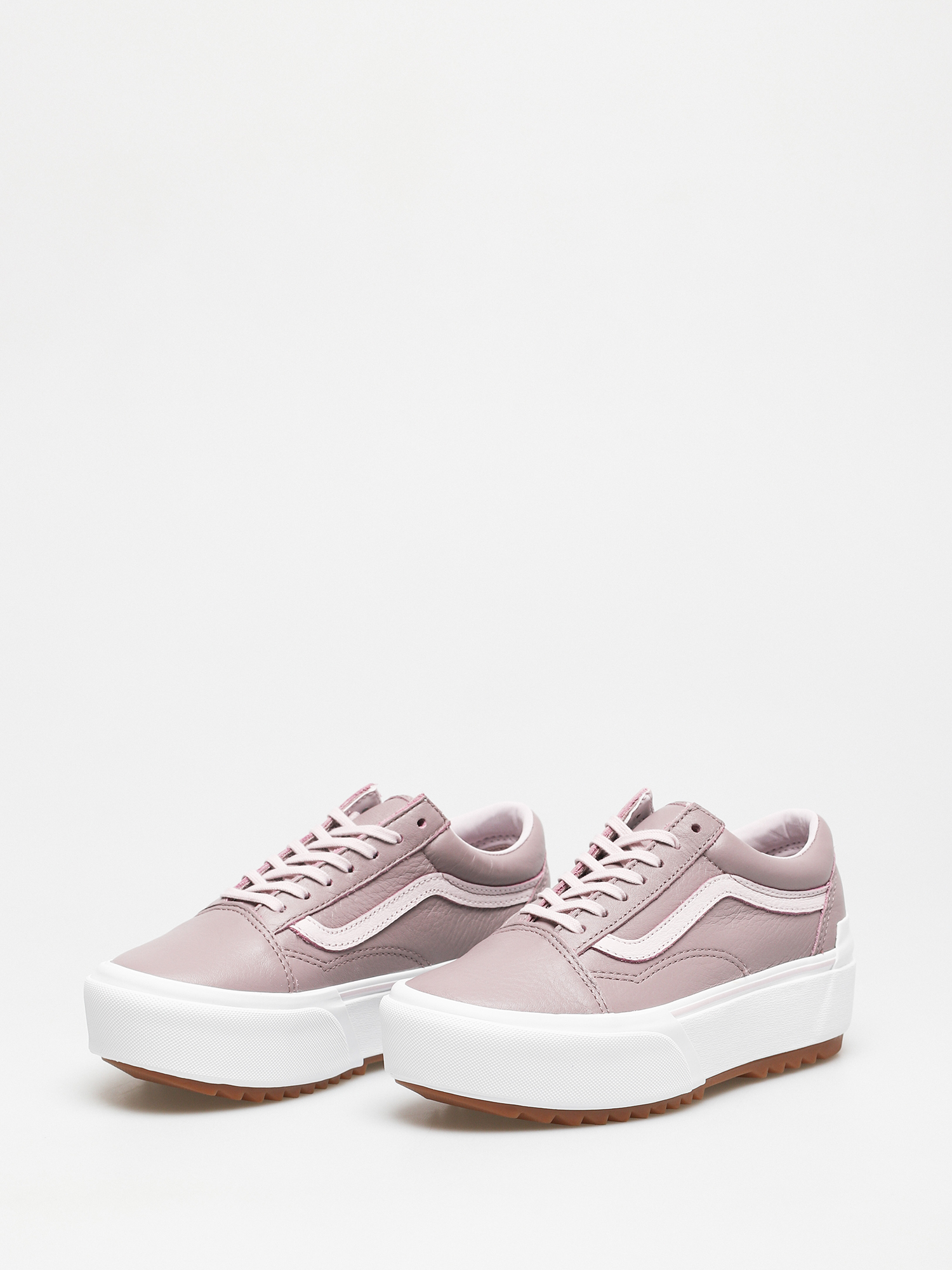 Vans Old Skool Stacked Shoes (tumbled lthr/prpdv/trwht)
