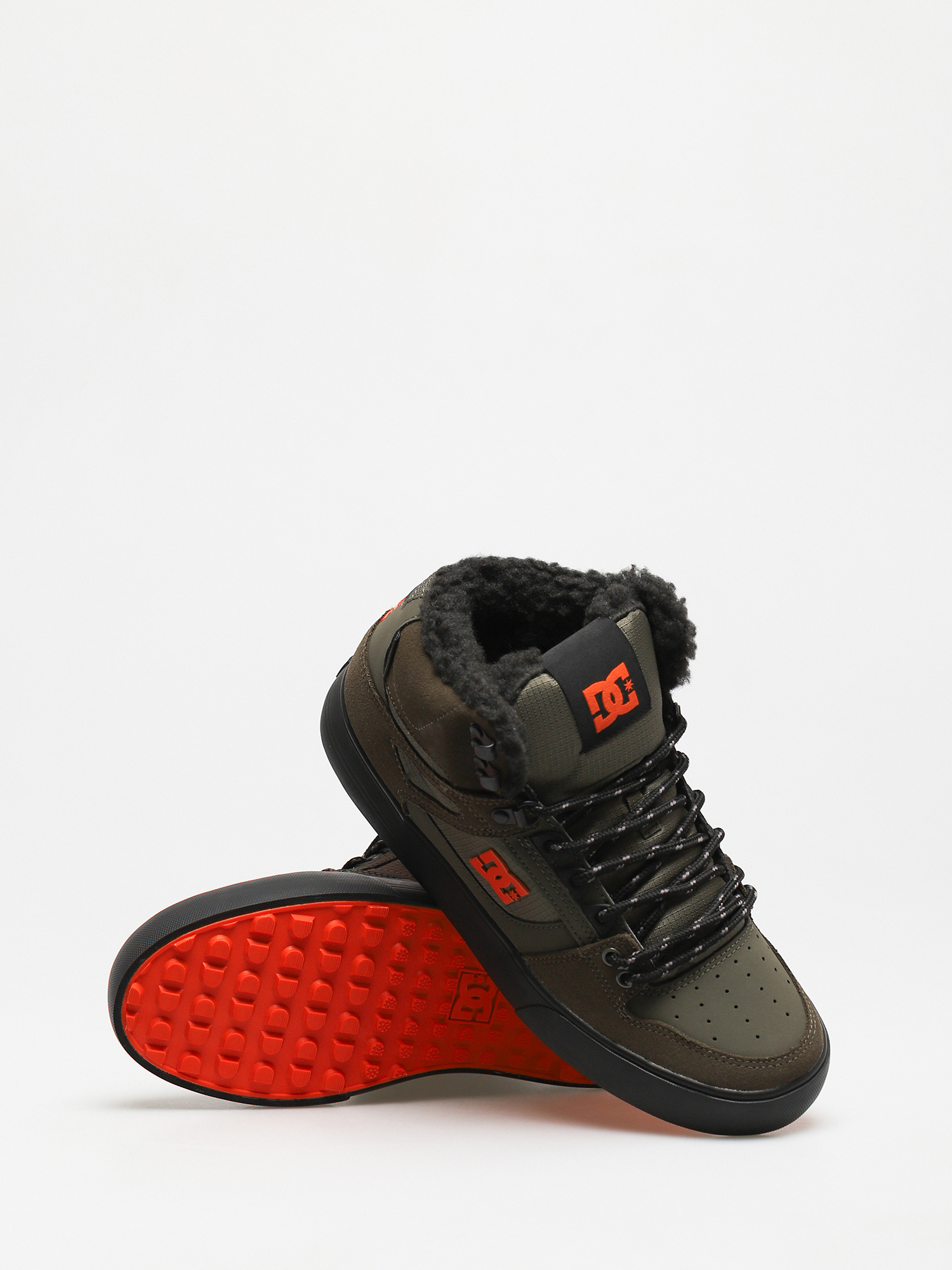 DC Pure High Top Wc Wnt Schuhe (dusty olive/orange)