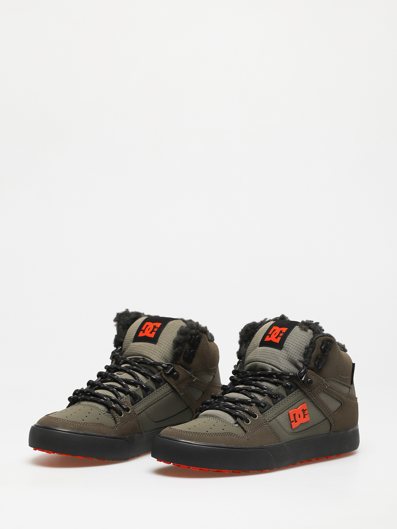 DC Pure High Top Wc Wnt Schuhe (dusty olive/orange)