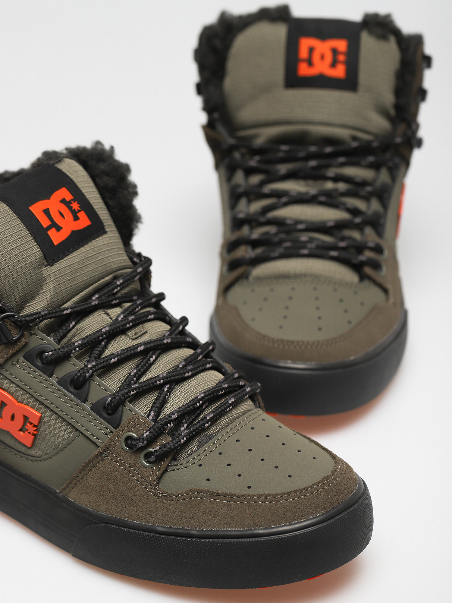 DC Pure High Top Wc Wnt Schuhe (dusty olive/orange)