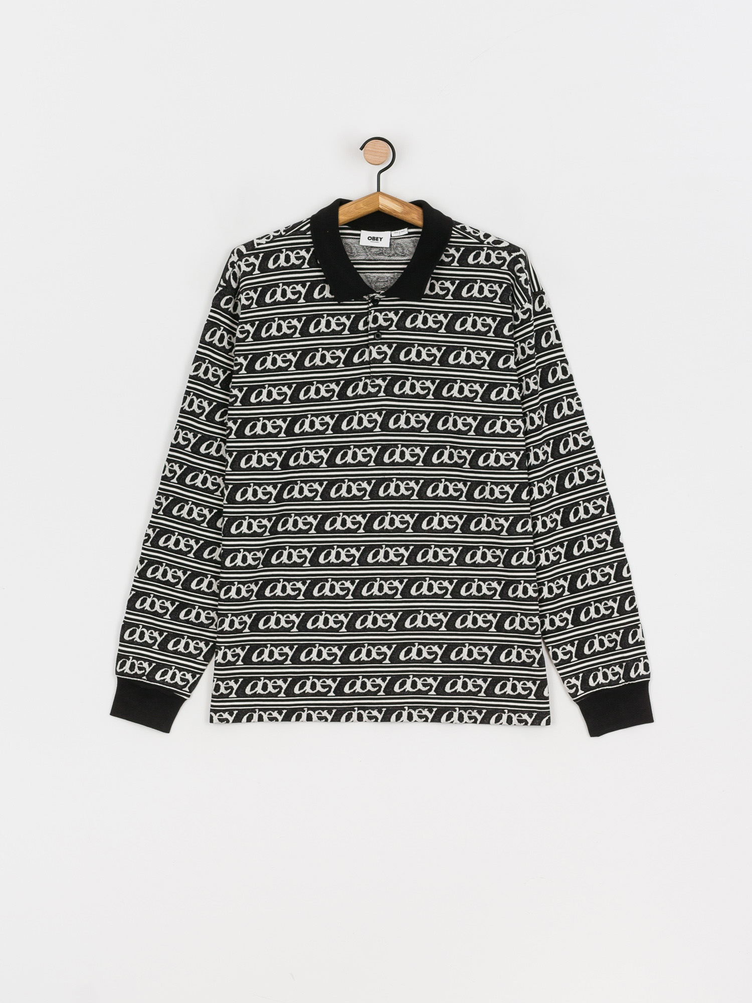 OBEY Wergner Jacquard Polo t-shirt (black multi)