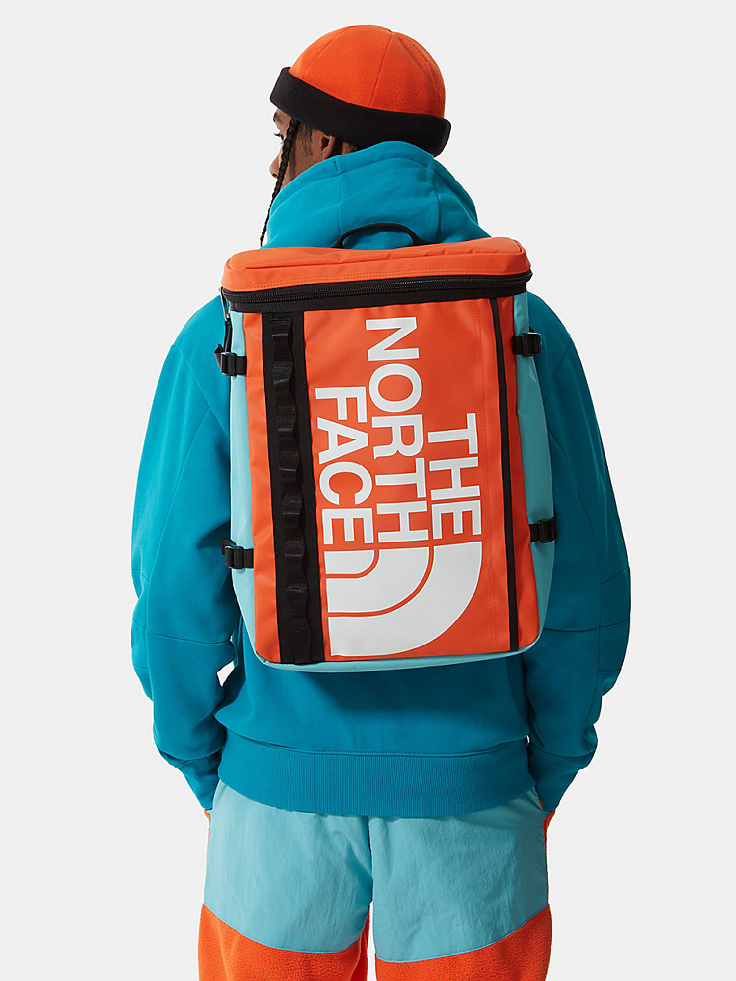 The North Face Base Camp Fuse Box Backpack (red orange/trans antracit blue)