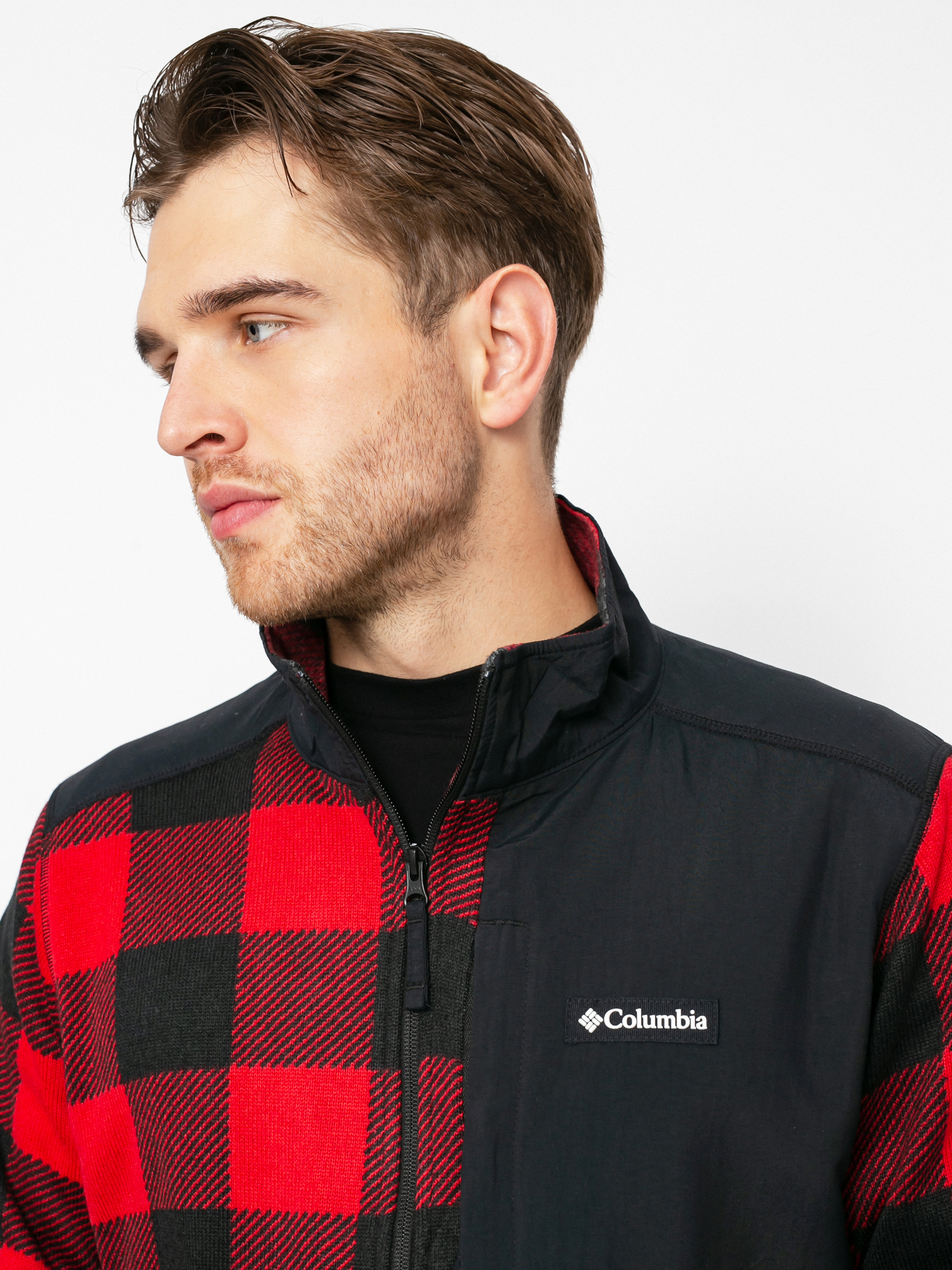 Mens Columbia Sweater Weather Fleece (mountain red buffalo)