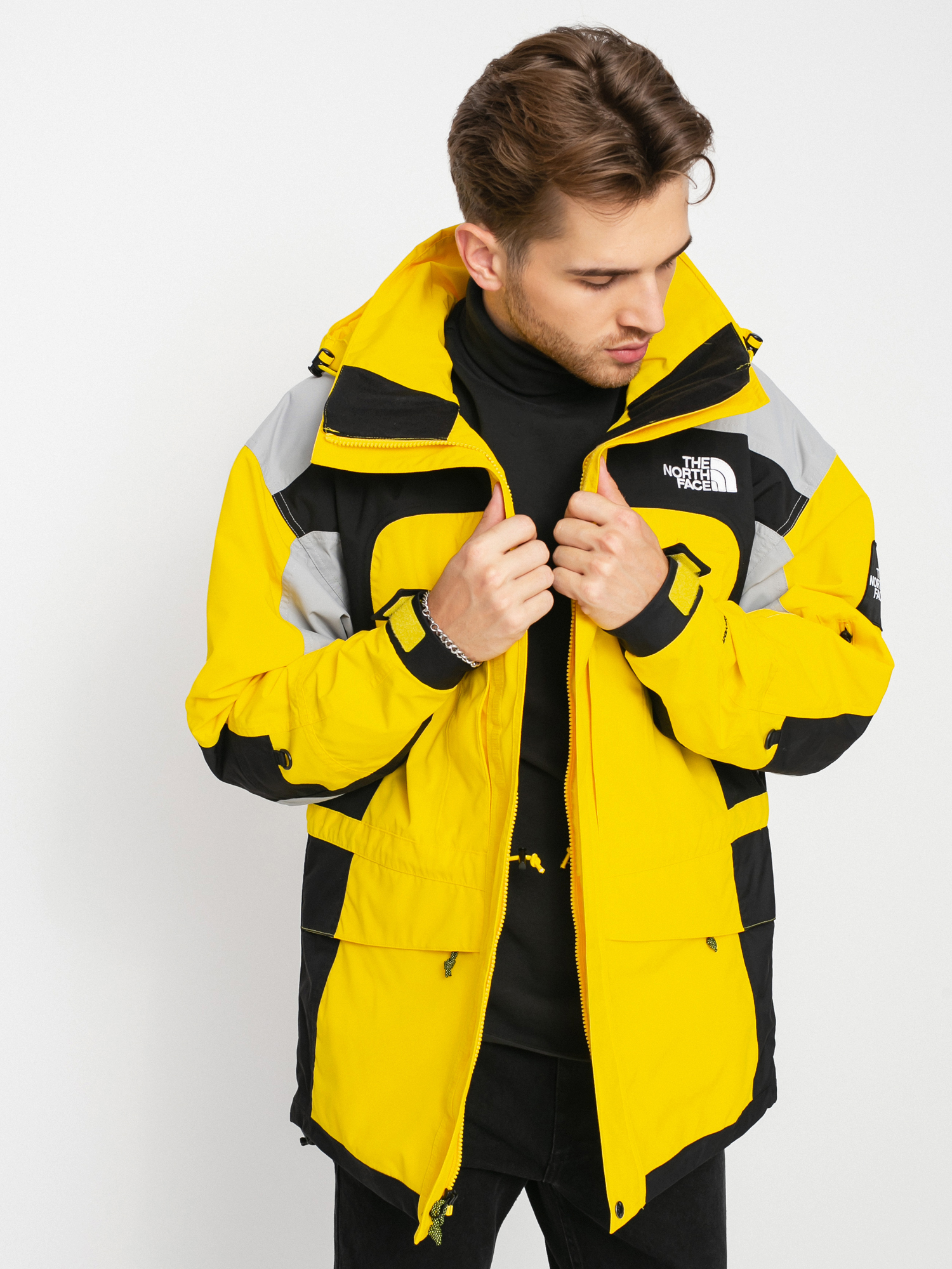 Yellow and black on sale north face jacket