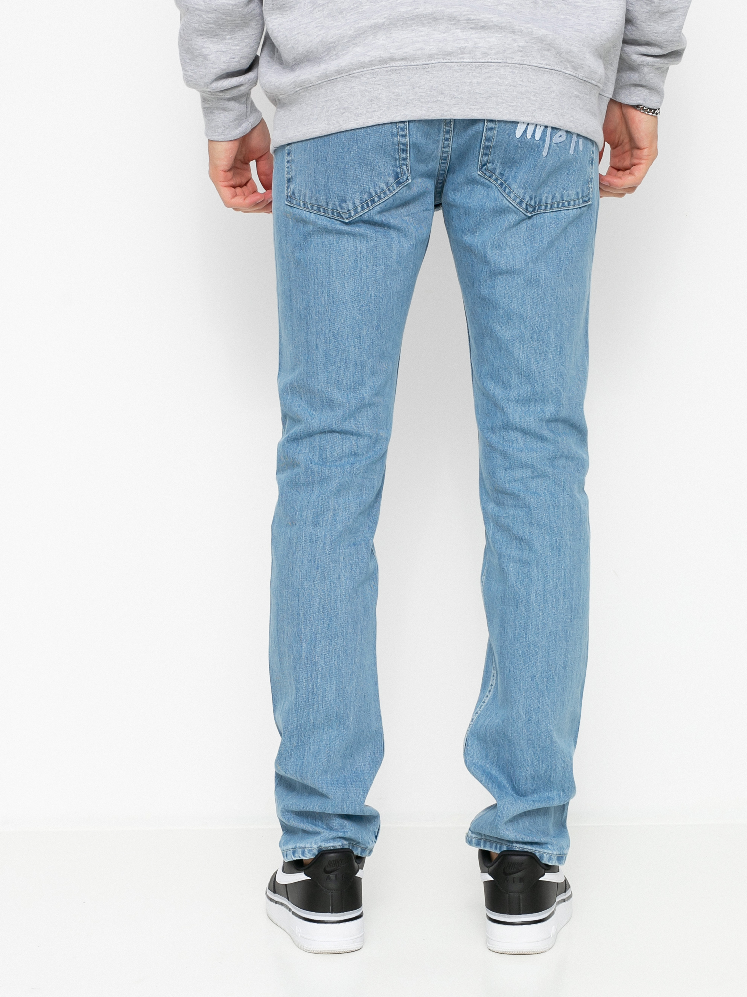 light blue stone washed jeans