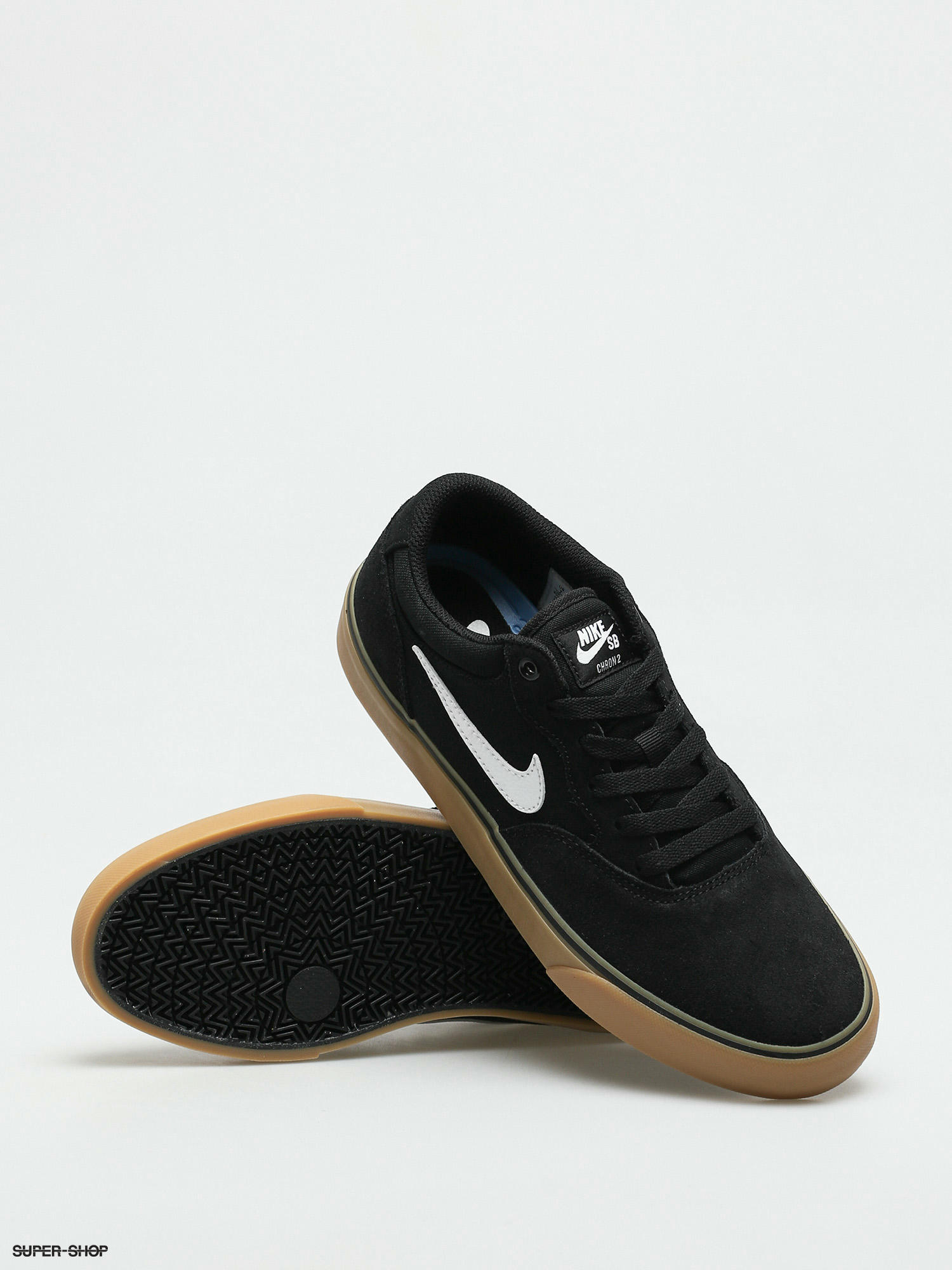 Nike SB Chron 2 Shoes - Black/white-black-gum Light Brown
