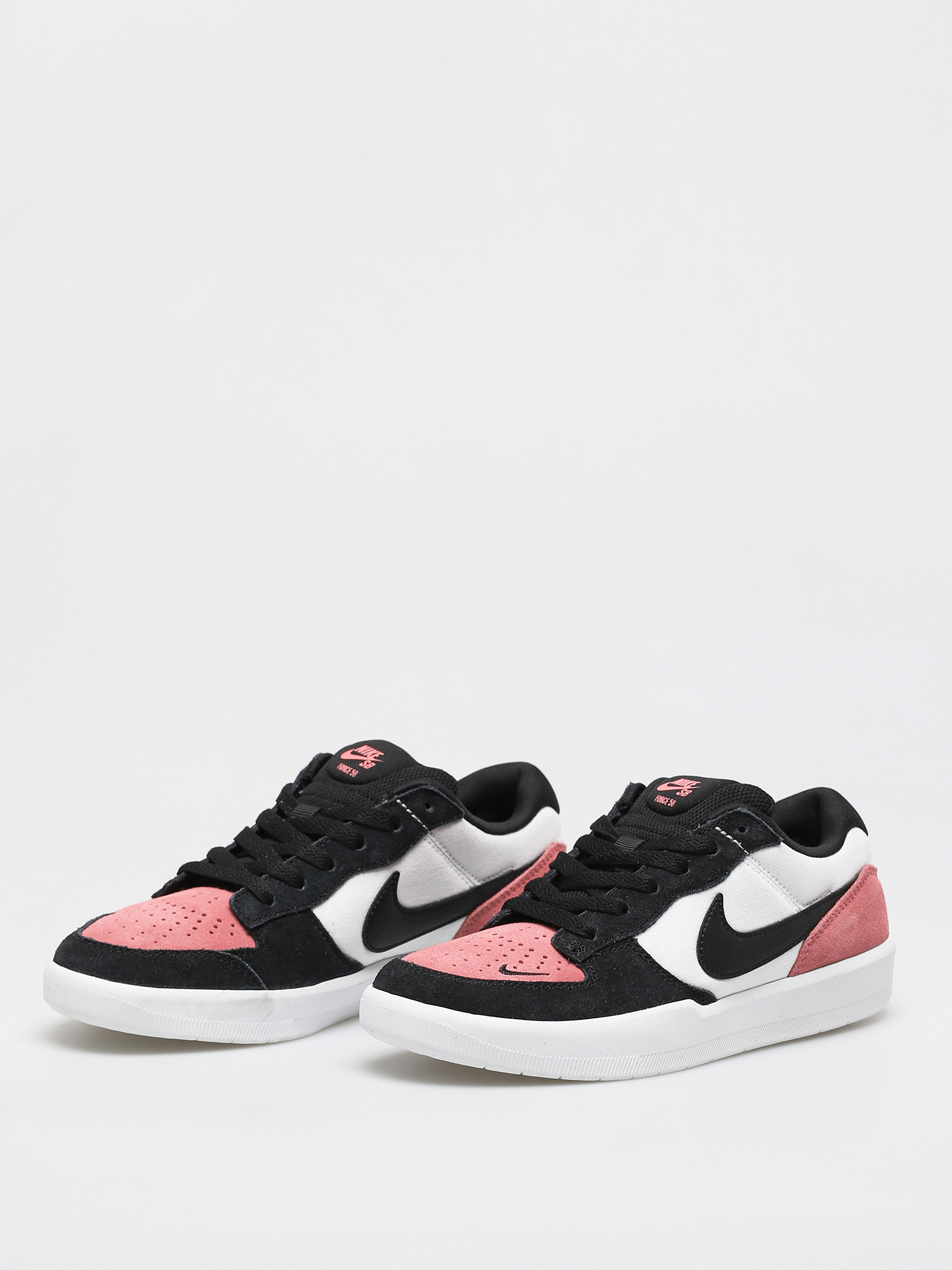 pink white and black nike shoes