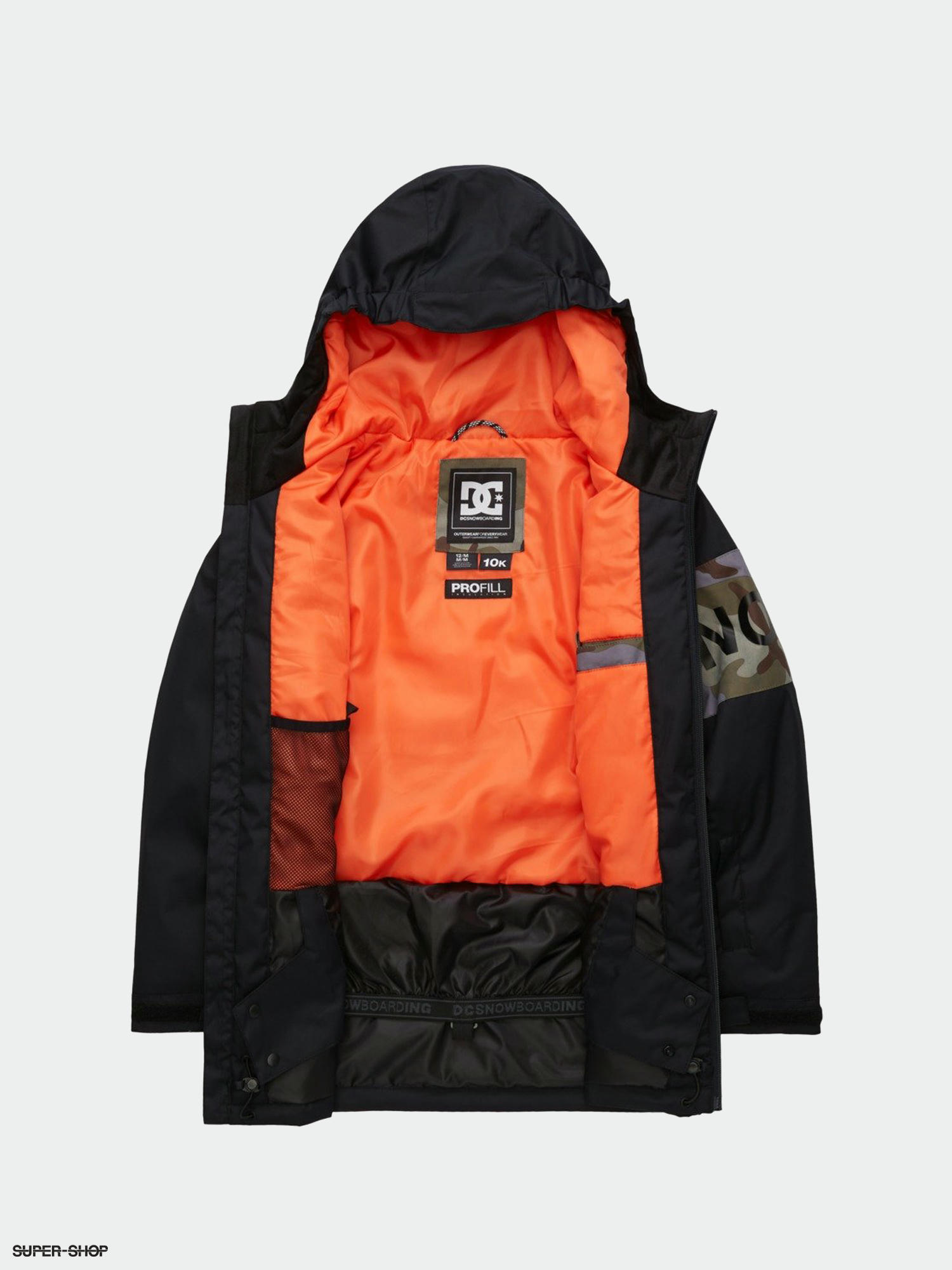 dc orange snowboard jacket