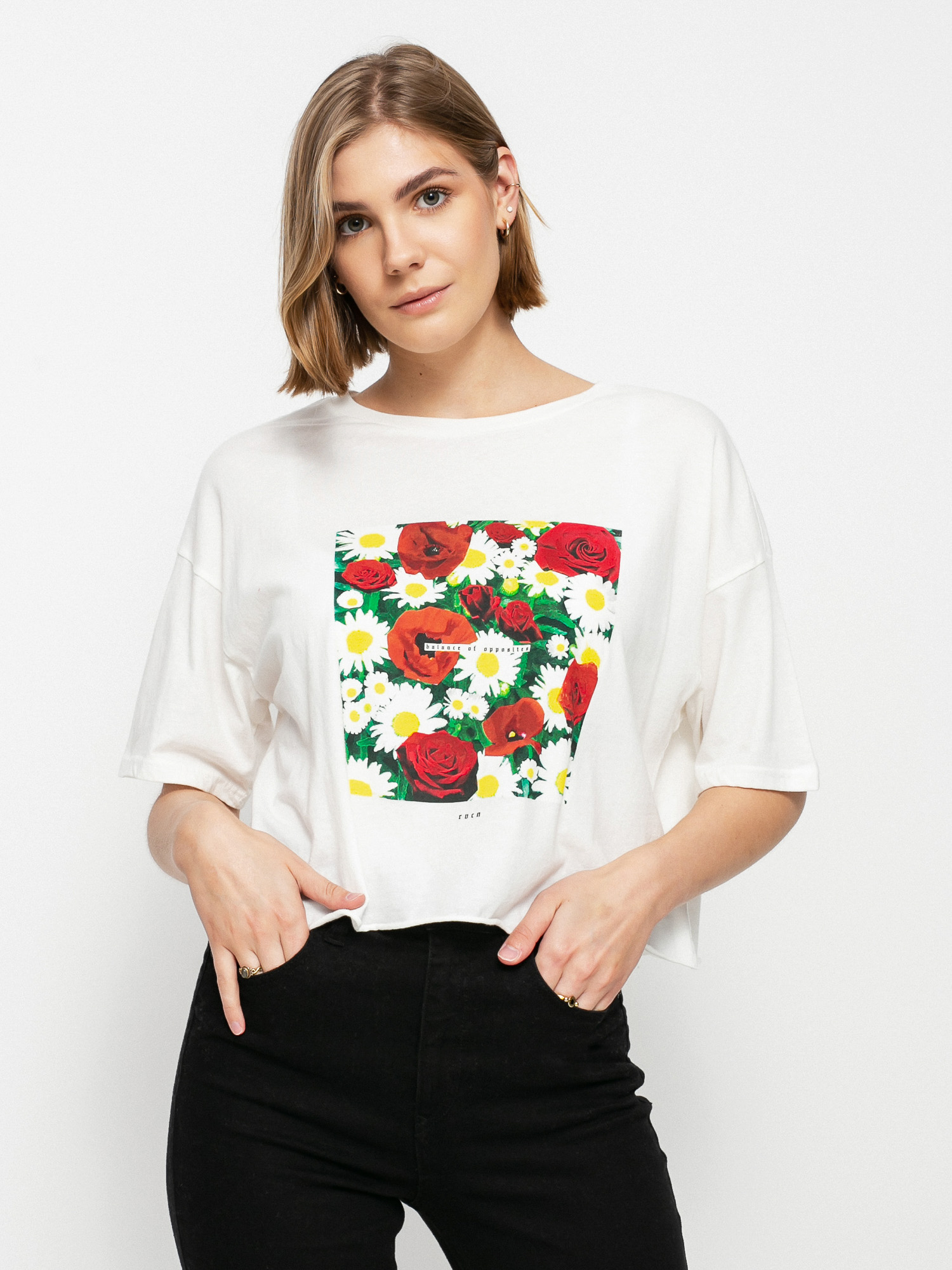 RVCA Super Bloom Bf Crop T-shirt Wmn (vintage white)