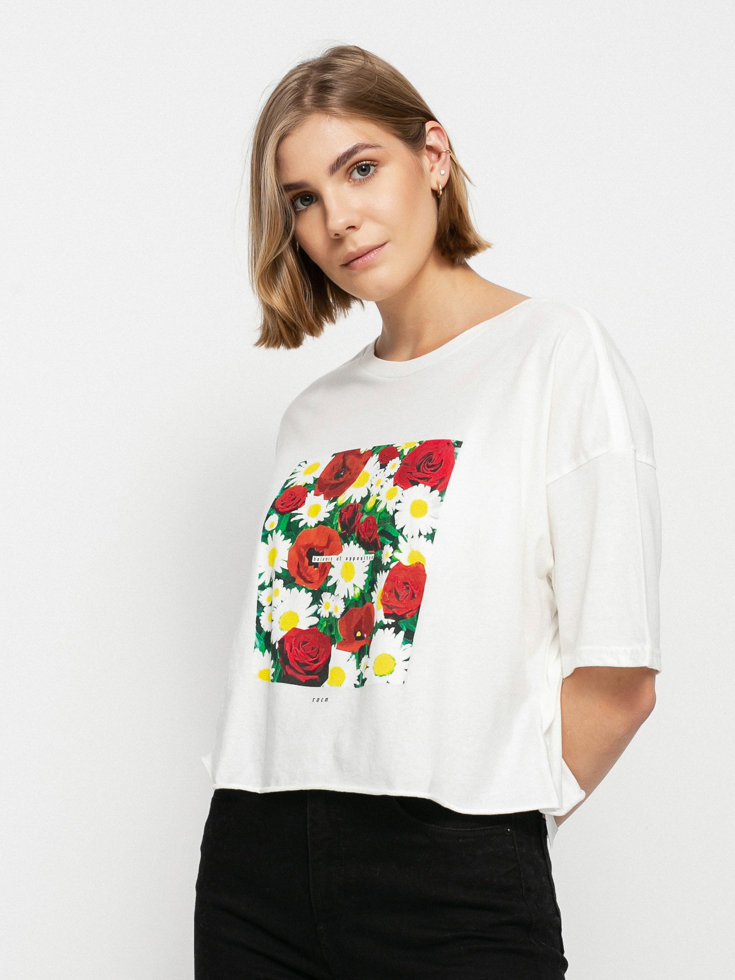 RVCA Super Bloom Bf Crop T-shirt Wmn (vintage white)