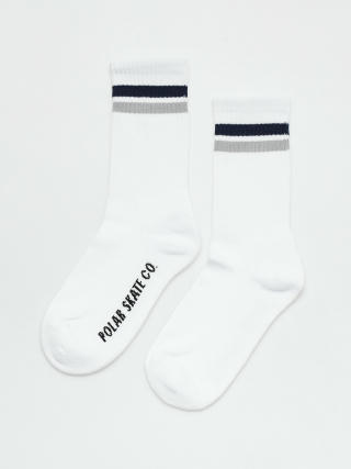 Polar Skate Stripe Socks (white/navy/grey)