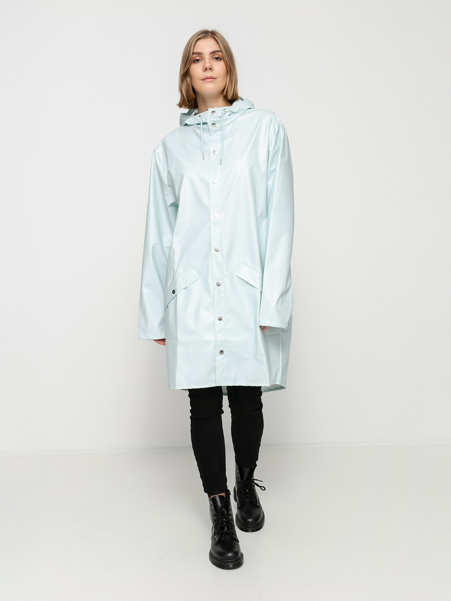 Rains long jacket hot sale dusty mint