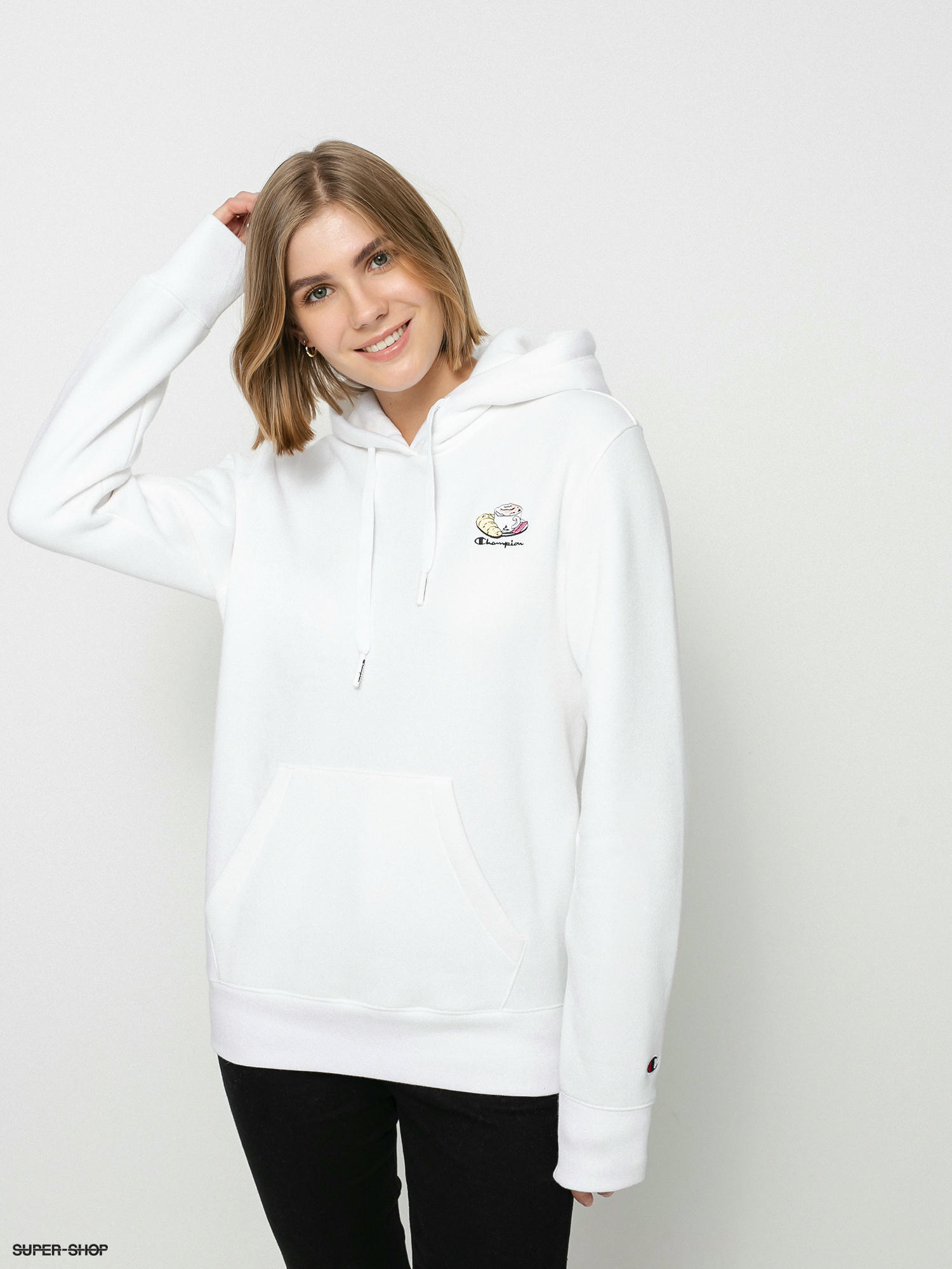 Champion womens white on sale hoodie