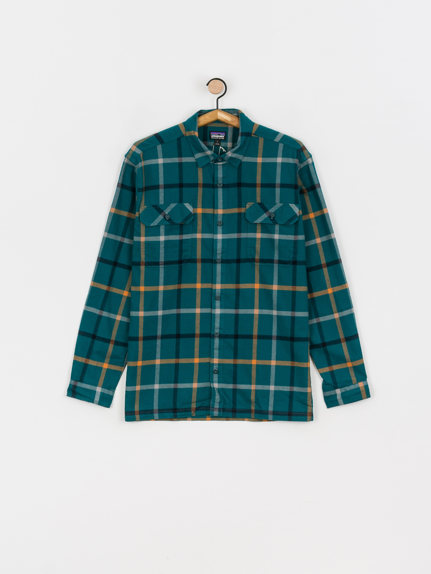 Patagonia Organic Cotton Fjord Flannel Shirt (brisk/dark borealis green)