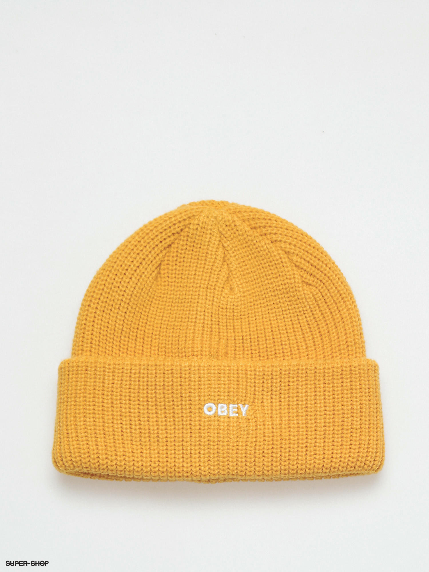 yellow obey beanie