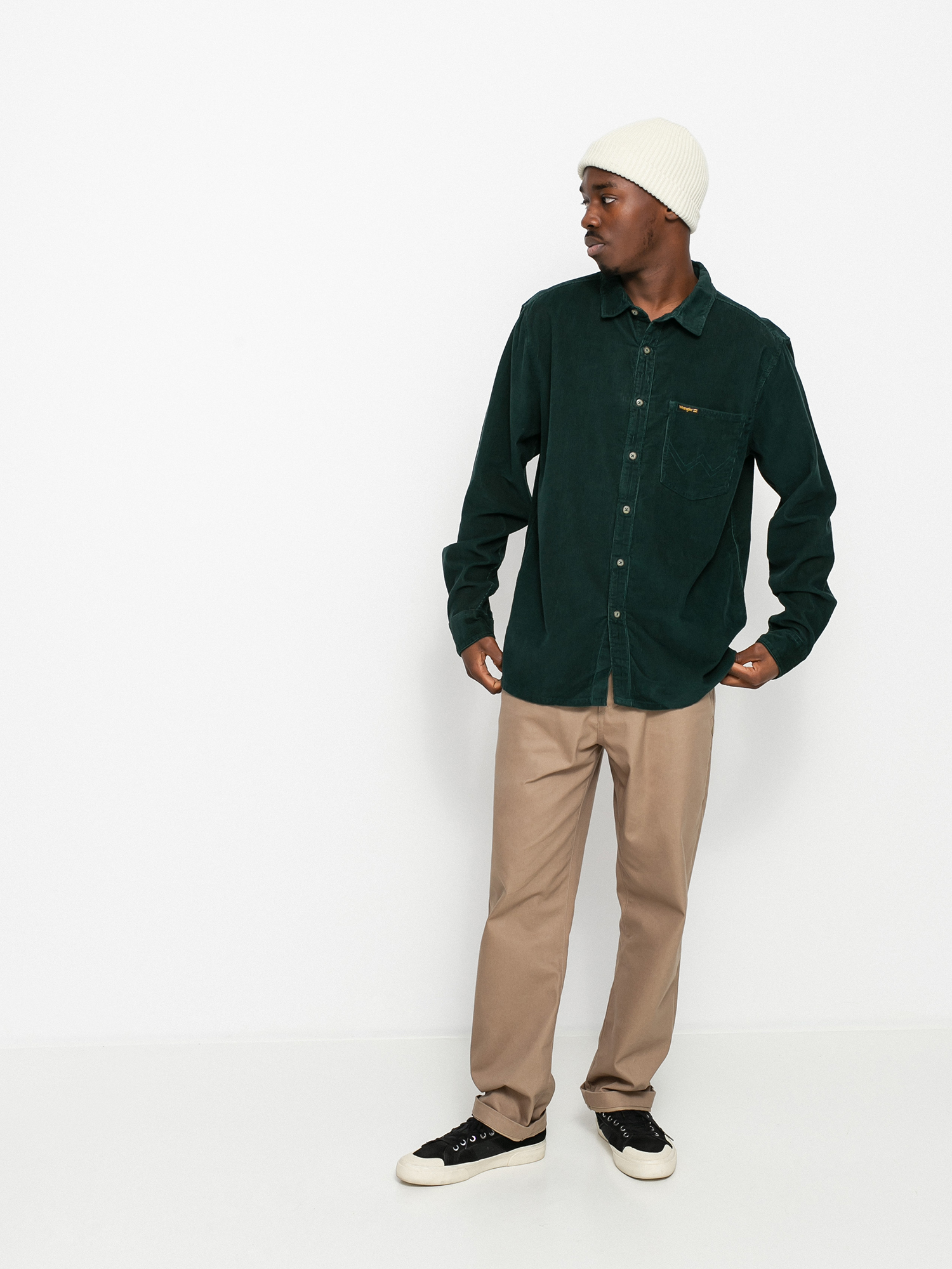 Billabong X Wrangler Bowie Cord Shirt (bottle green)