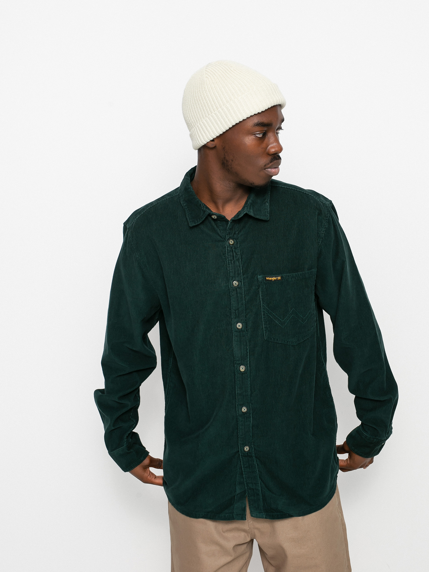 Billabong X Wrangler Bowie Cord Shirt (bottle green)