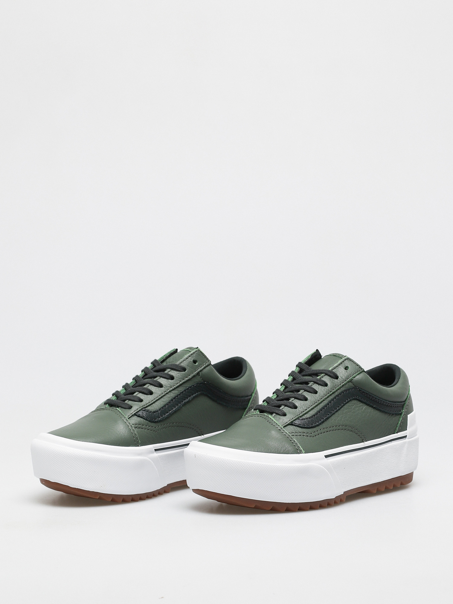 Vans Old Skool Stacked Shoes (tumbled lthr/thyme/trwht)