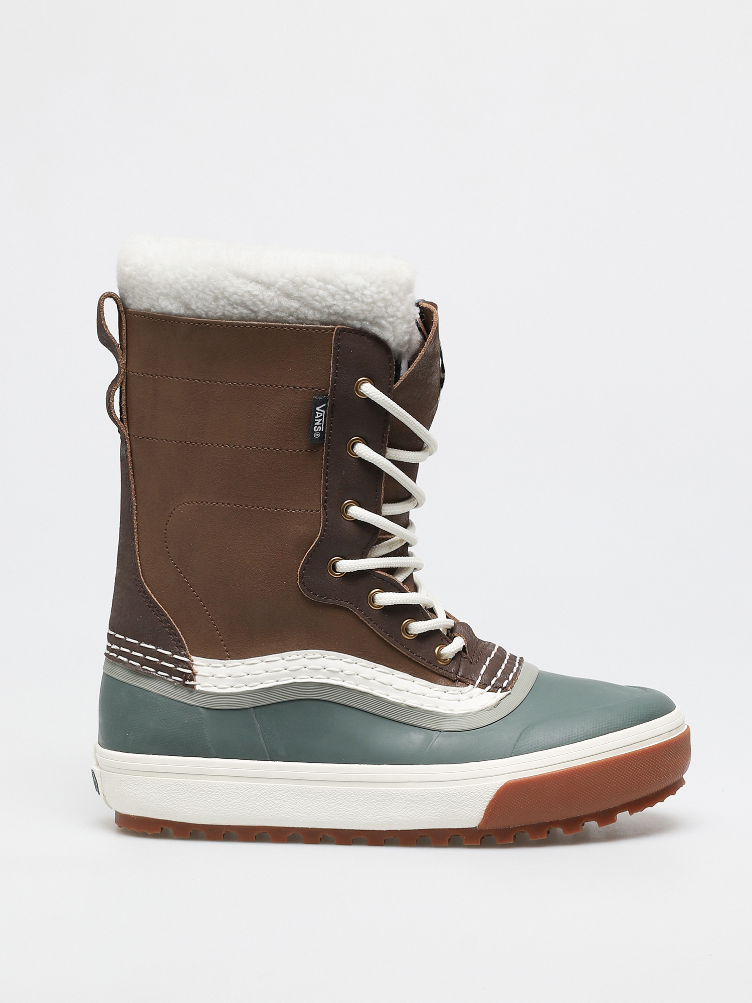 Vans Green and Brown Lace-Up High-Top Snow Boots Vans Standard Mid Snow Mte Shoes - brown (green/gum) main image 4