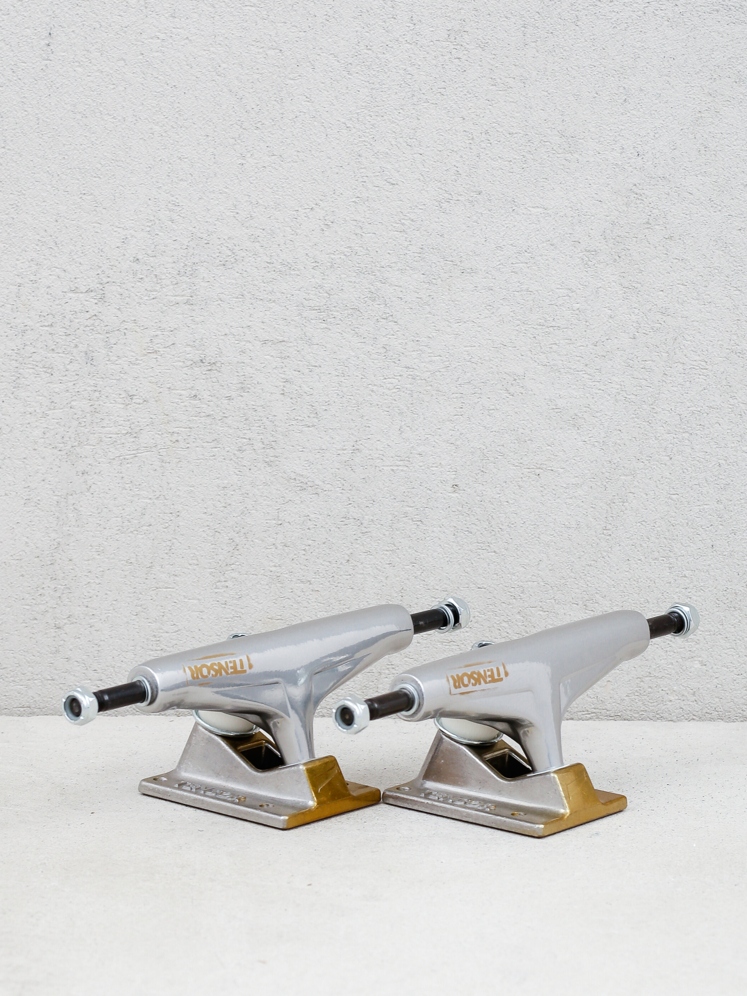 Tensor Alum Stencil Mirror Trucks (raw/gold fade)