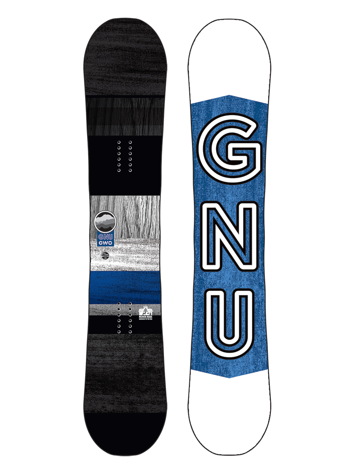 Mens Gnu Gwo Snowboard (white/blue/black)