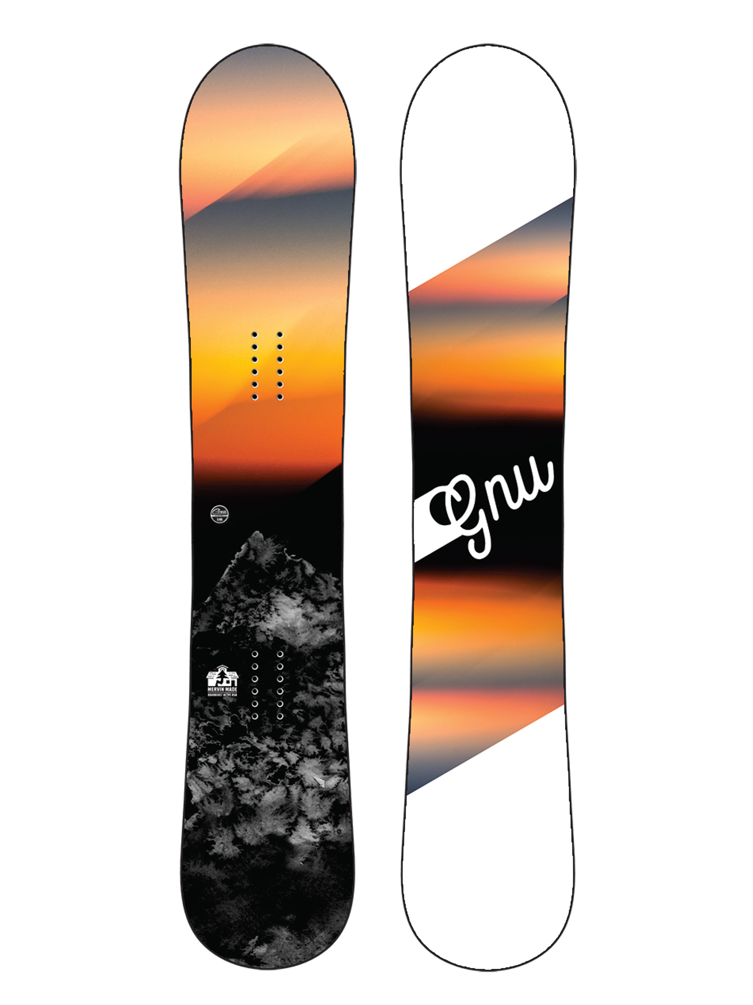 Womens Gnu Ravish Snowboard (white/orange/black)