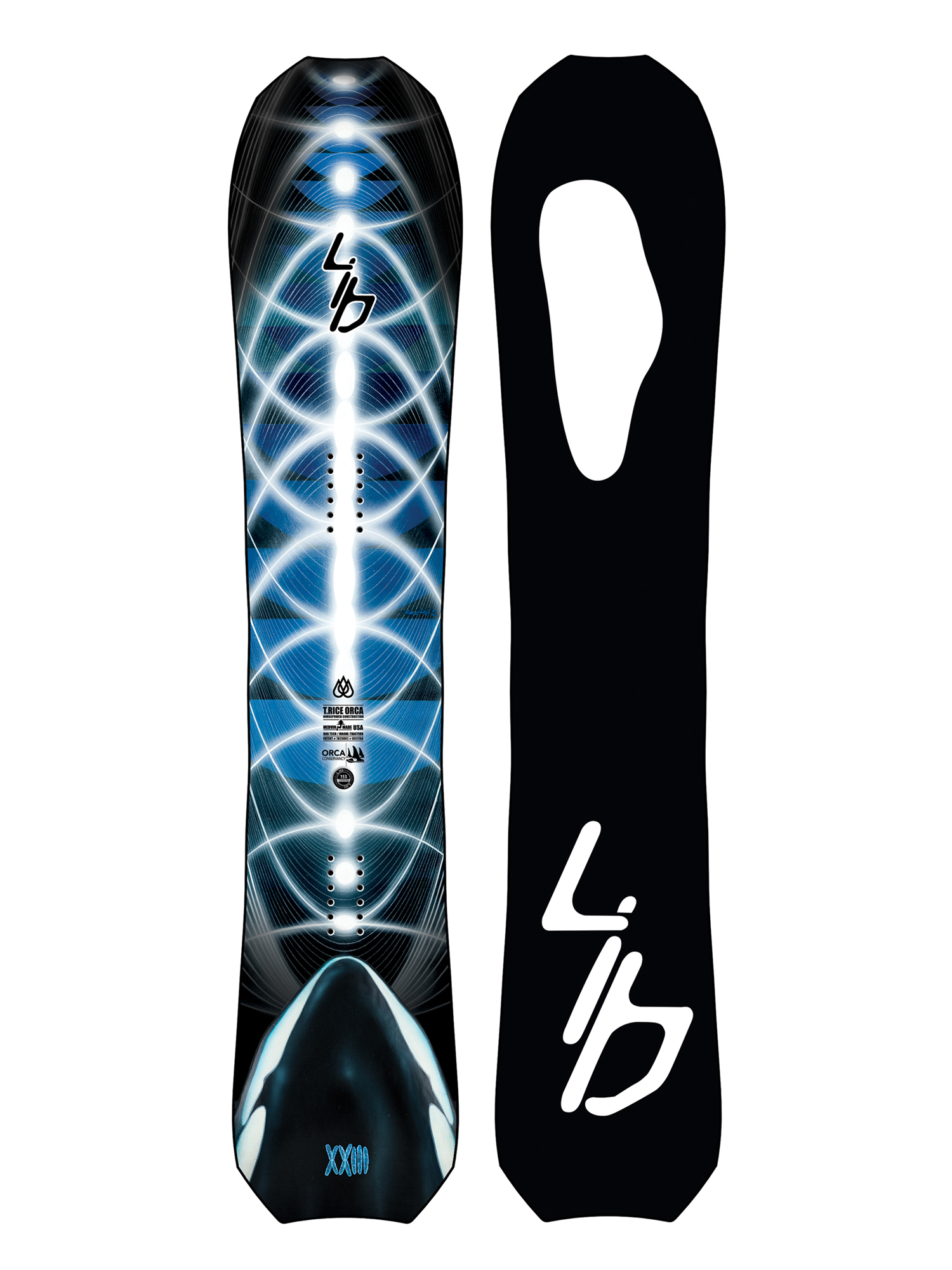 Mens Lib Tech Travis Rice Orca Snowboard (black/white)