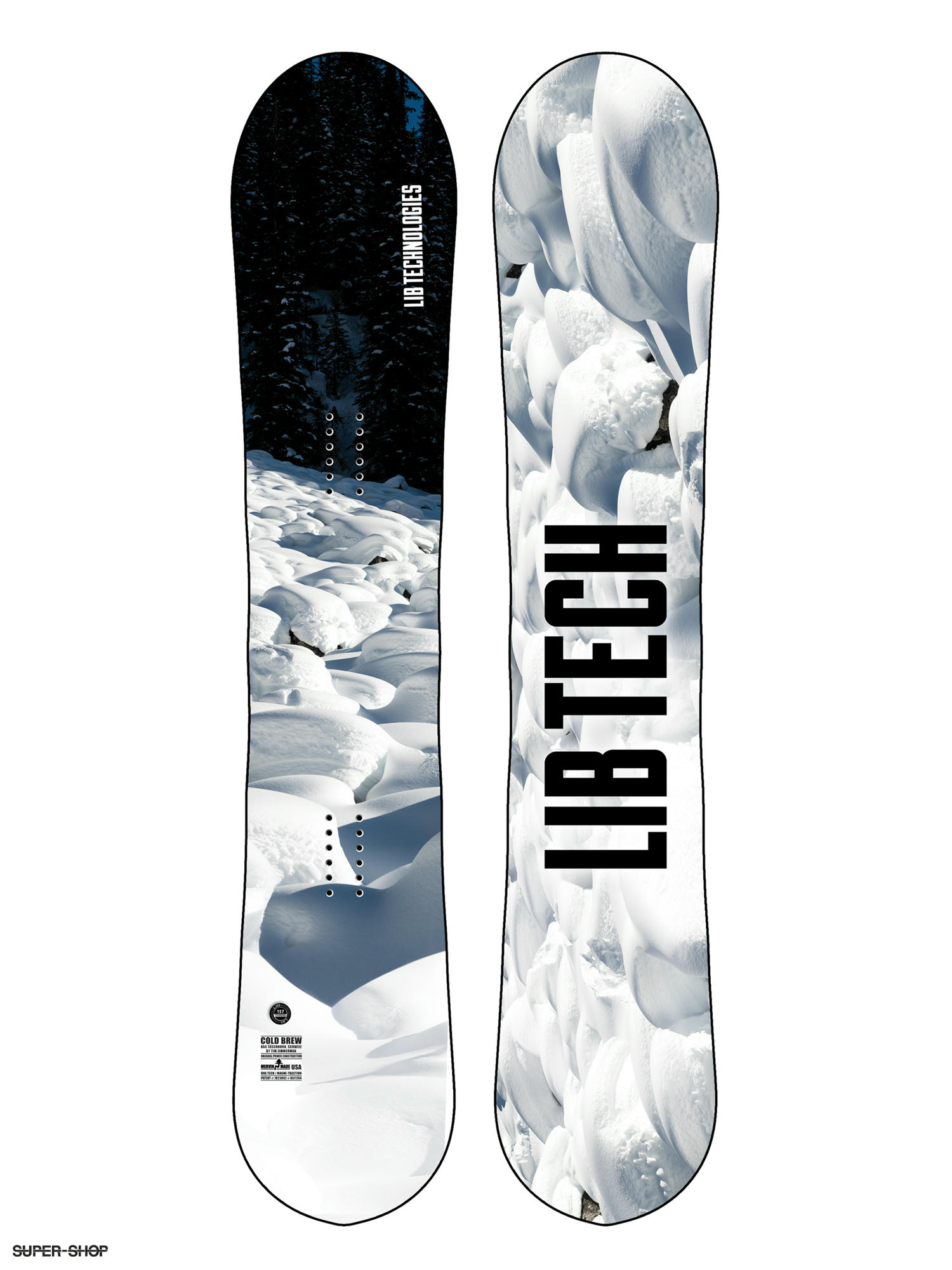 black and white snowboard