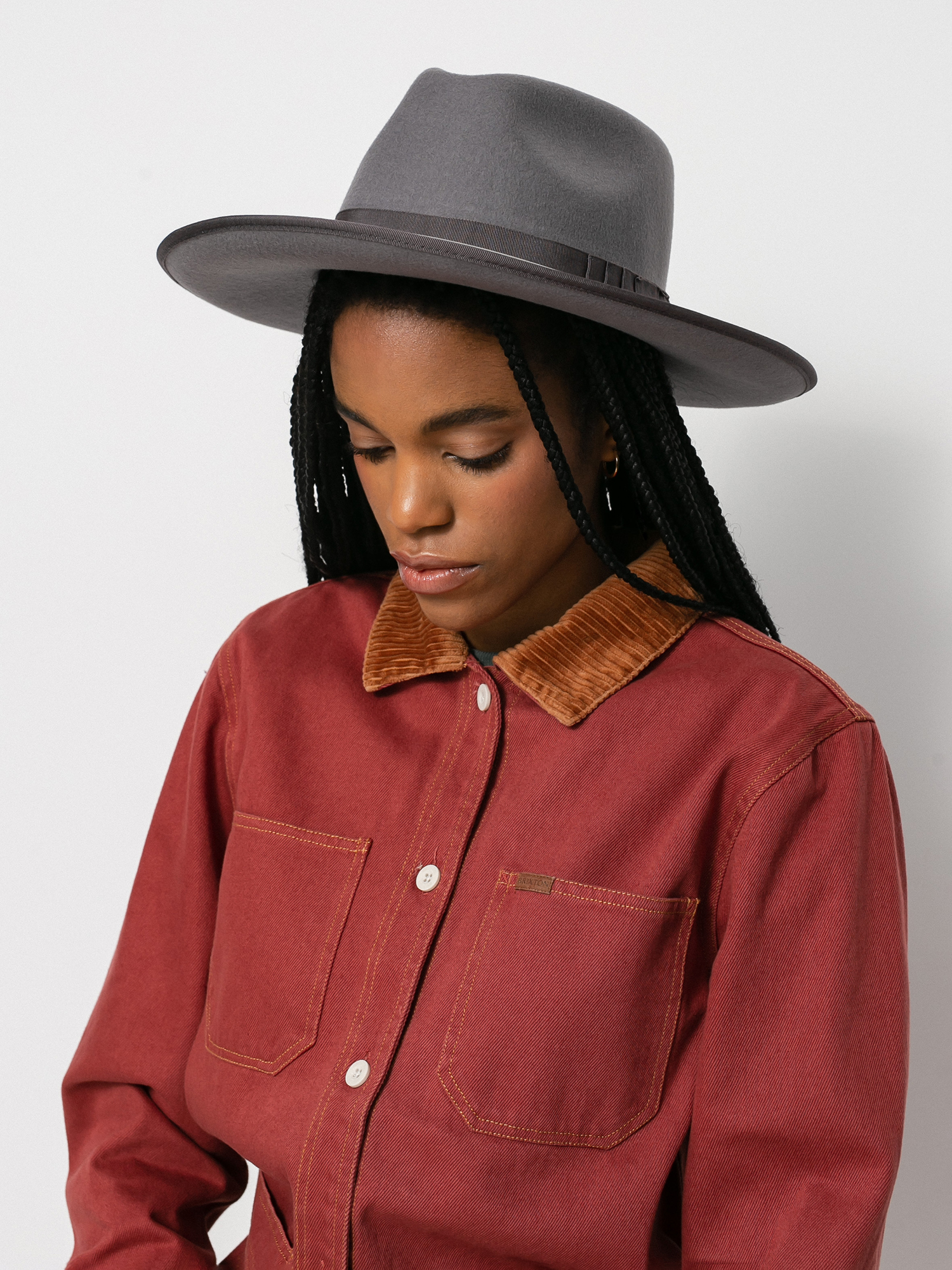 Brixton Reno Fedora Hat (lt grey)