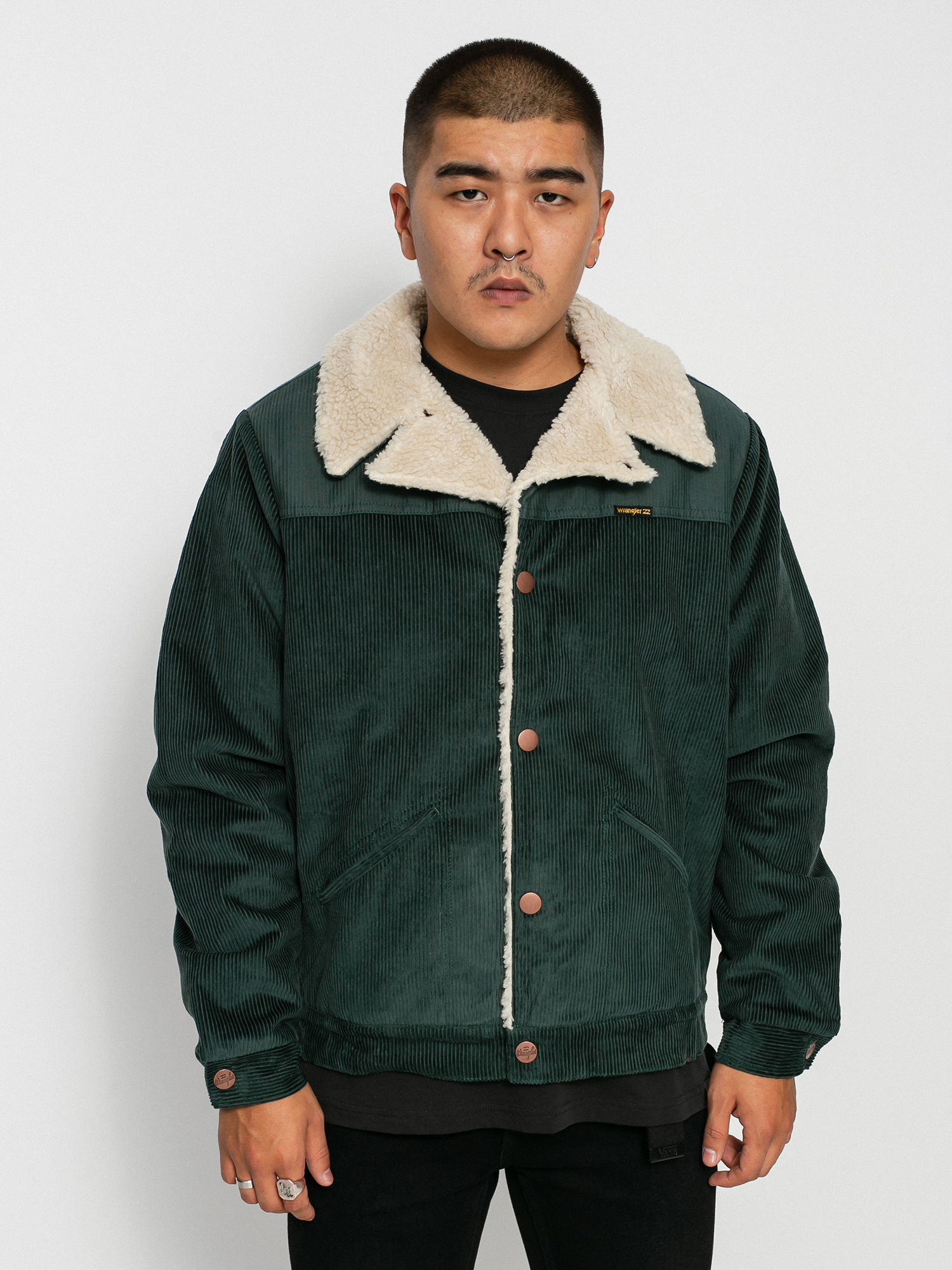 Billabong X Wrangler Range Cord Sherpa Jacket (bottle green)
