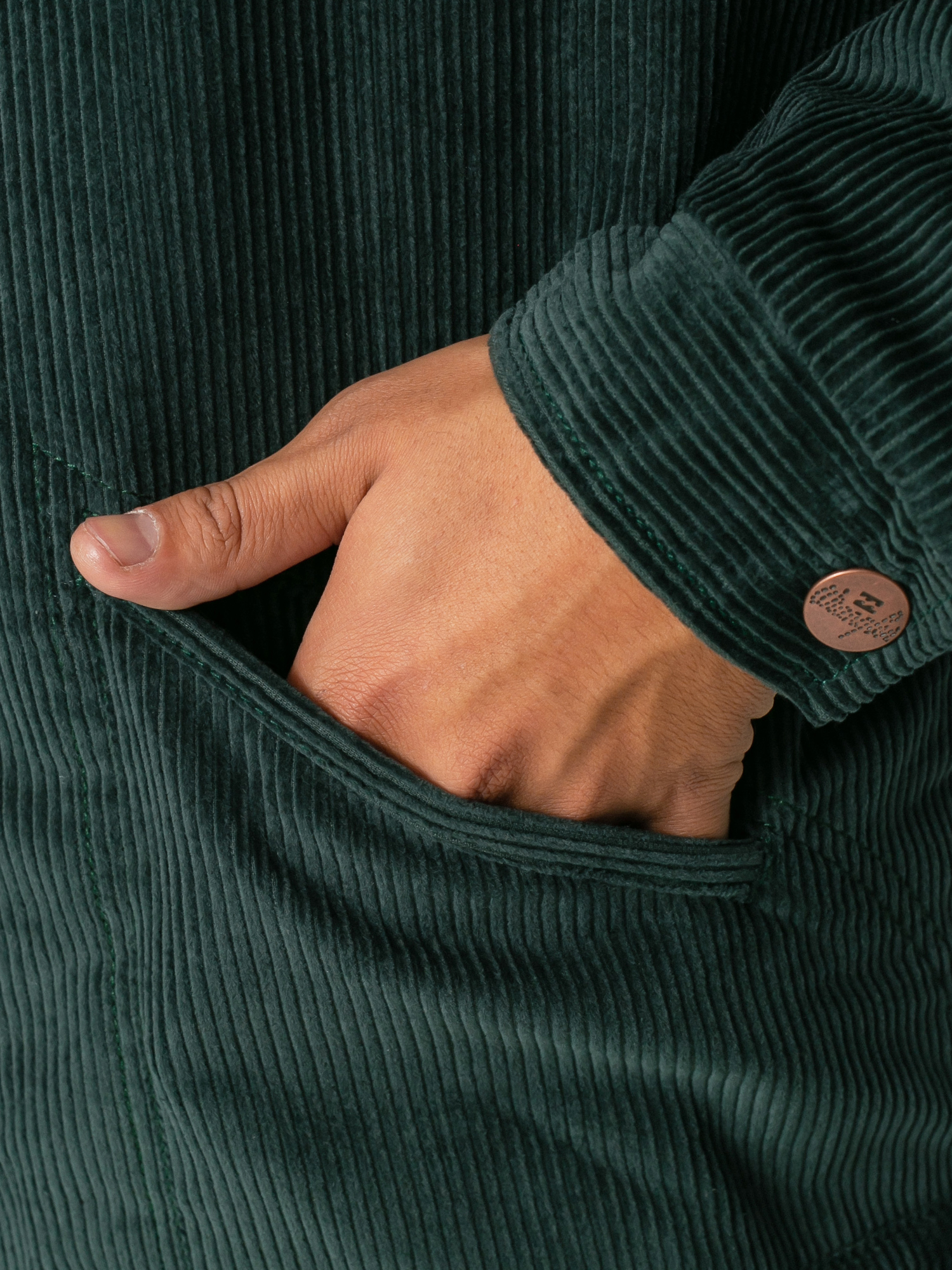 Billabong X Wrangler Range Cord Sherpa Jacket (bottle green)